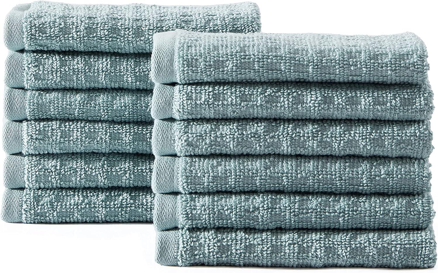 12 Piece 100% Cotton Washcloth Towel Set