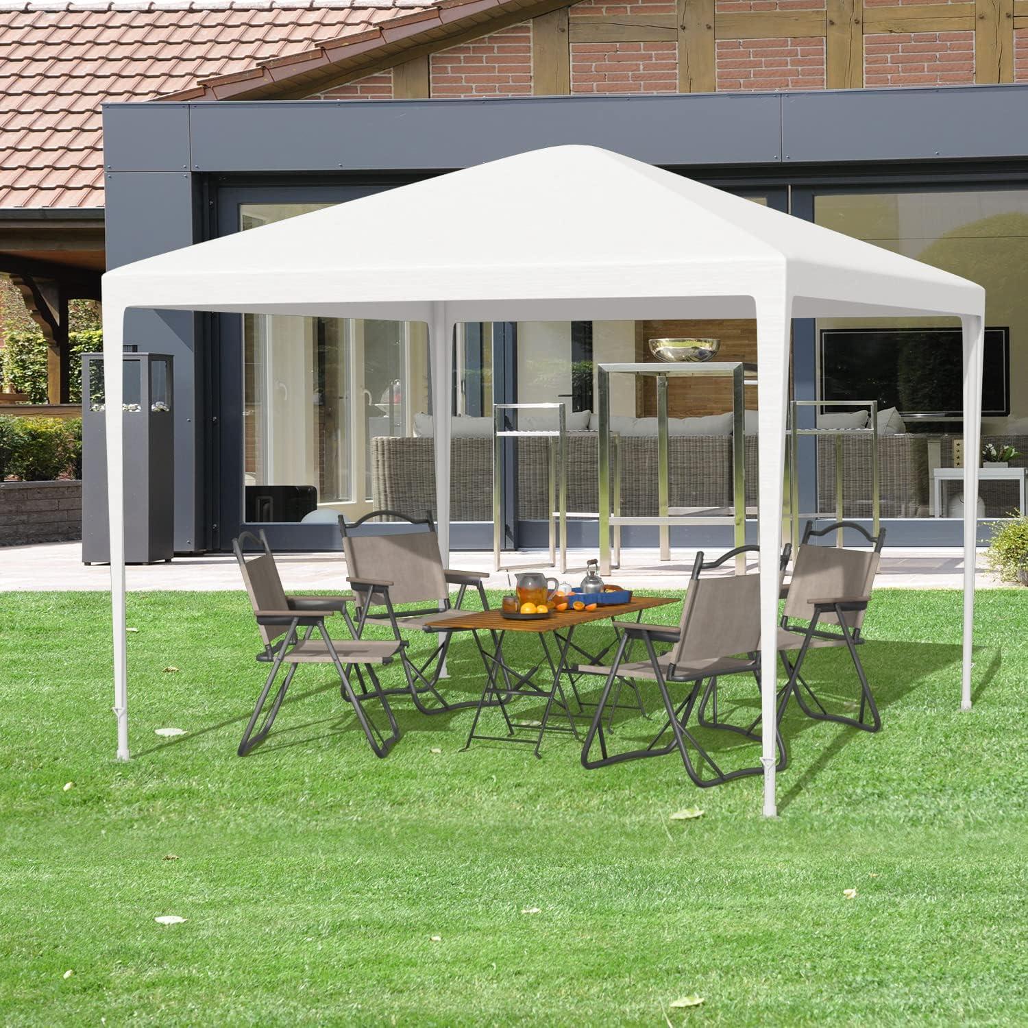 10x10 White Waterproof Outdoor Canopy Tent with Alloy Steel Frame