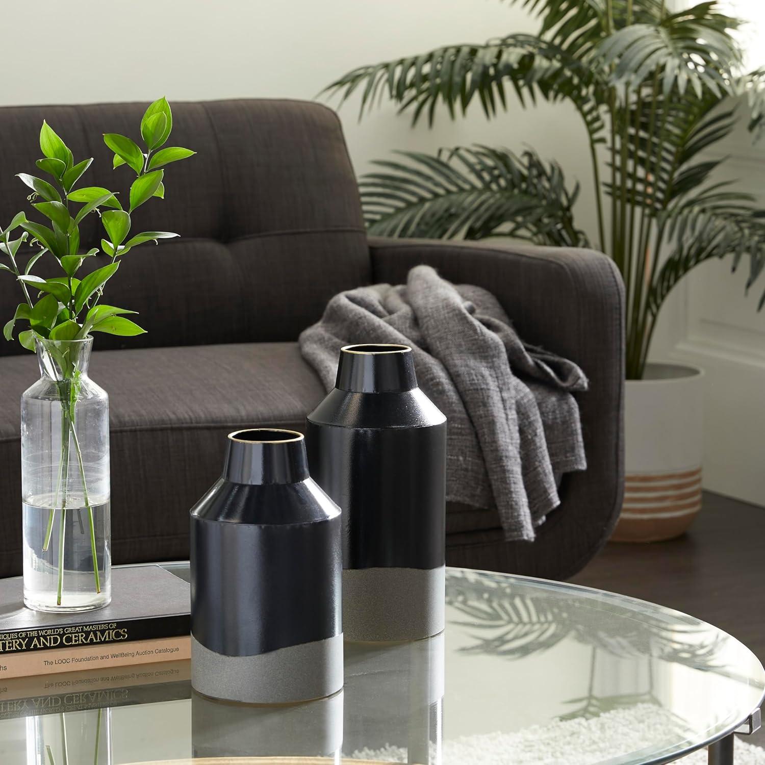 DecMode 13" Textured White Metal Vase