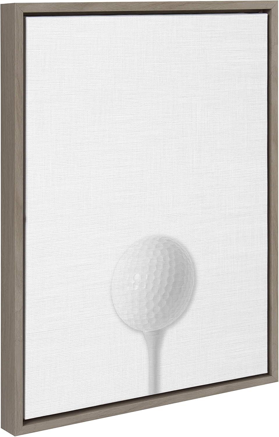 18" x 24" Sylvie Golf Ball Portrait Framed Canvas Gray - DesignOvation