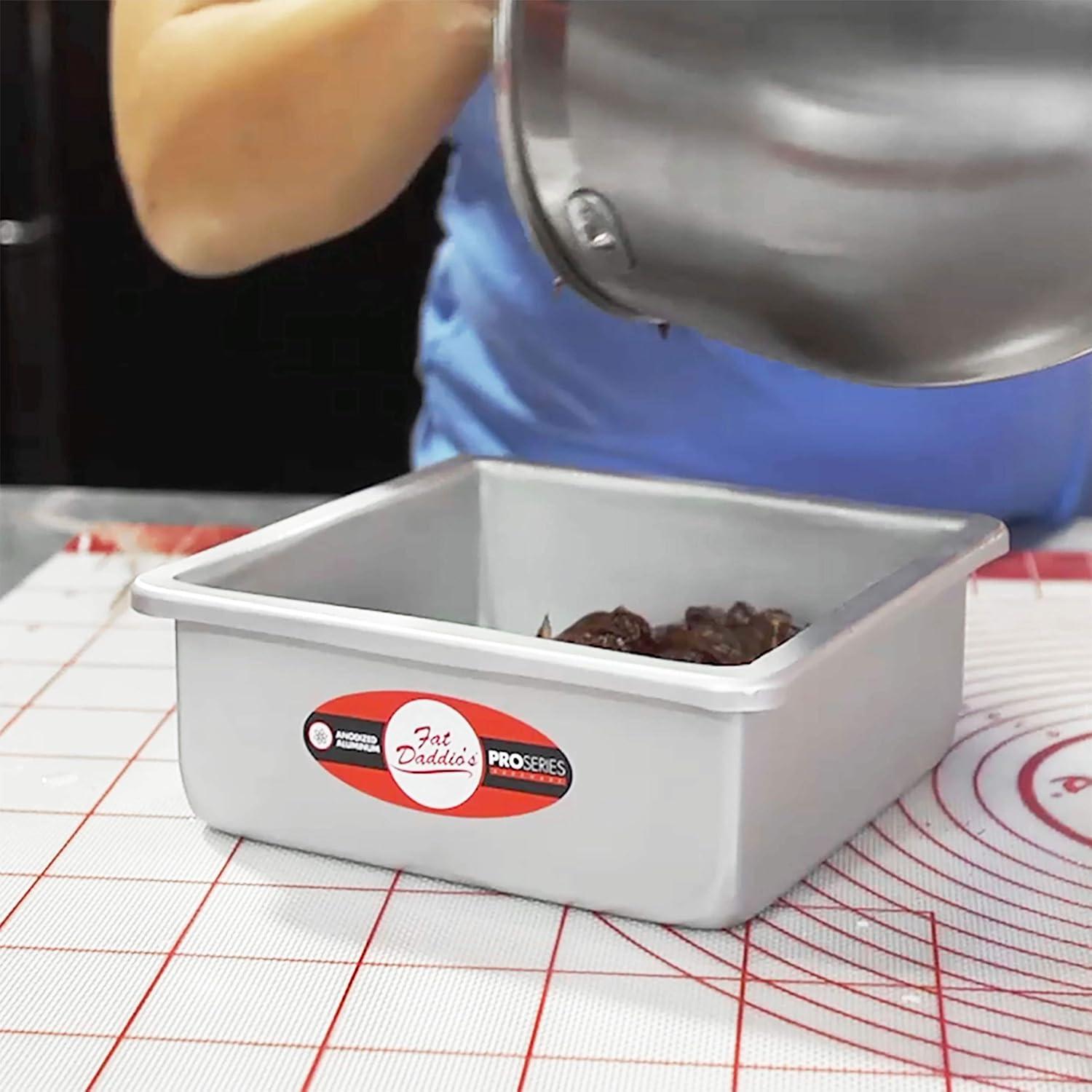 Fat Daddio's PSQ-444 Anodized Aluminum Square Cake Pan, 4 x 4 inch