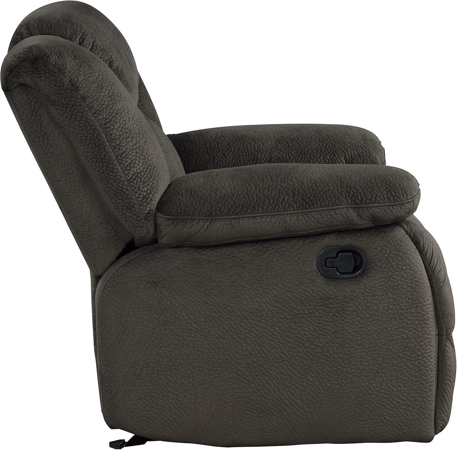 Chocolate Microfiber Reclining Loveseat with Cup Holder