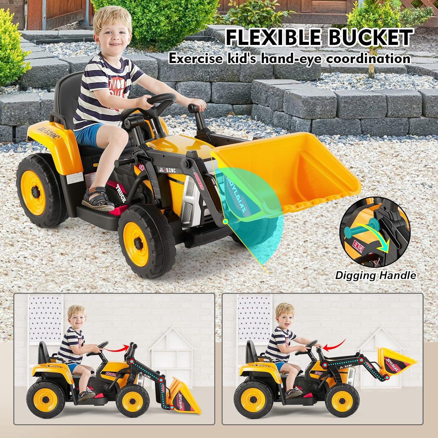 Joyldias 3 Speeds 12v Ride On Excavator , Electric Construction Vehicle For Kids Digger