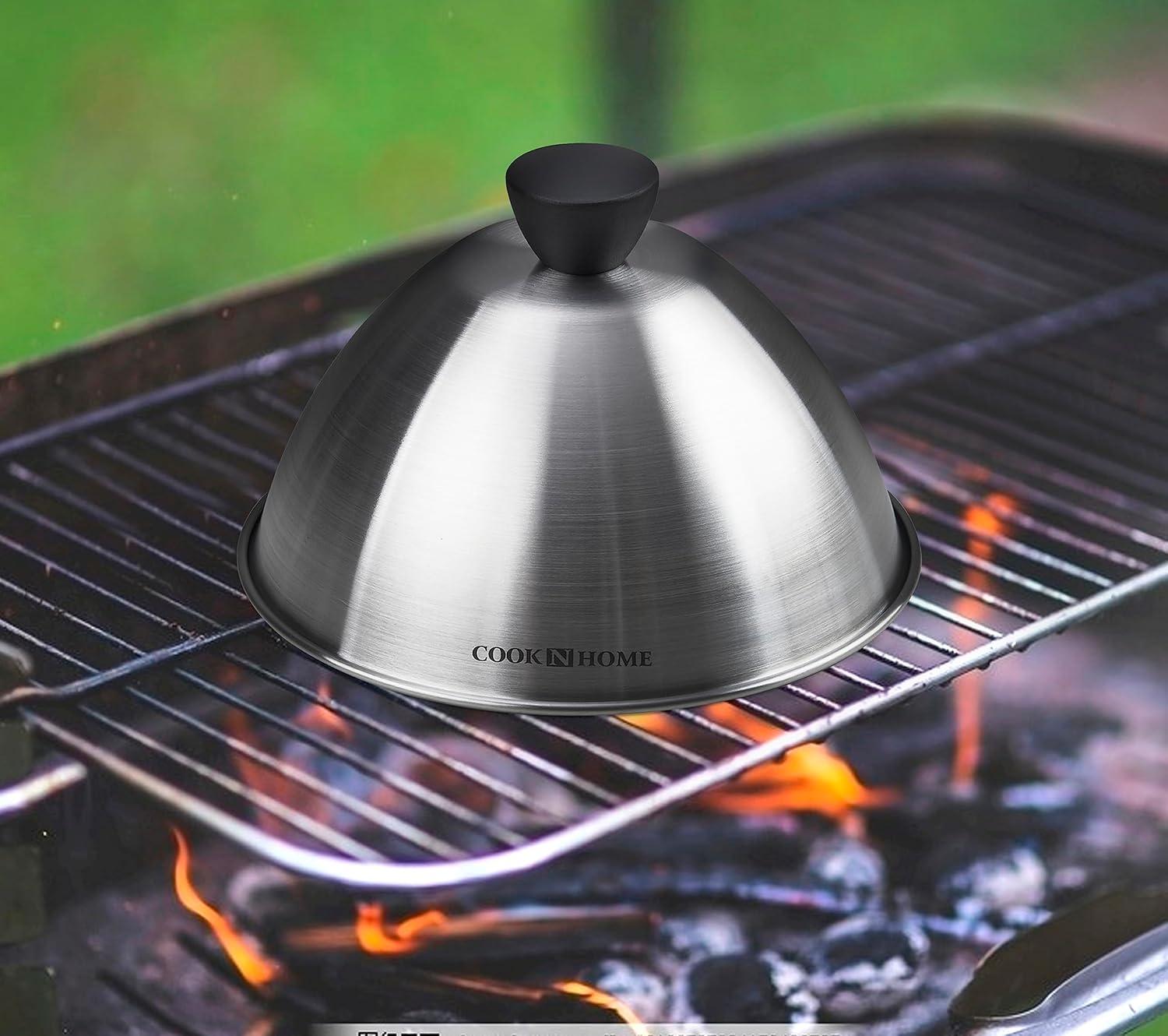 Cook N Home Cook N Home 6 in. 2 Pieces Stainless Steel Lid (Set of 2)