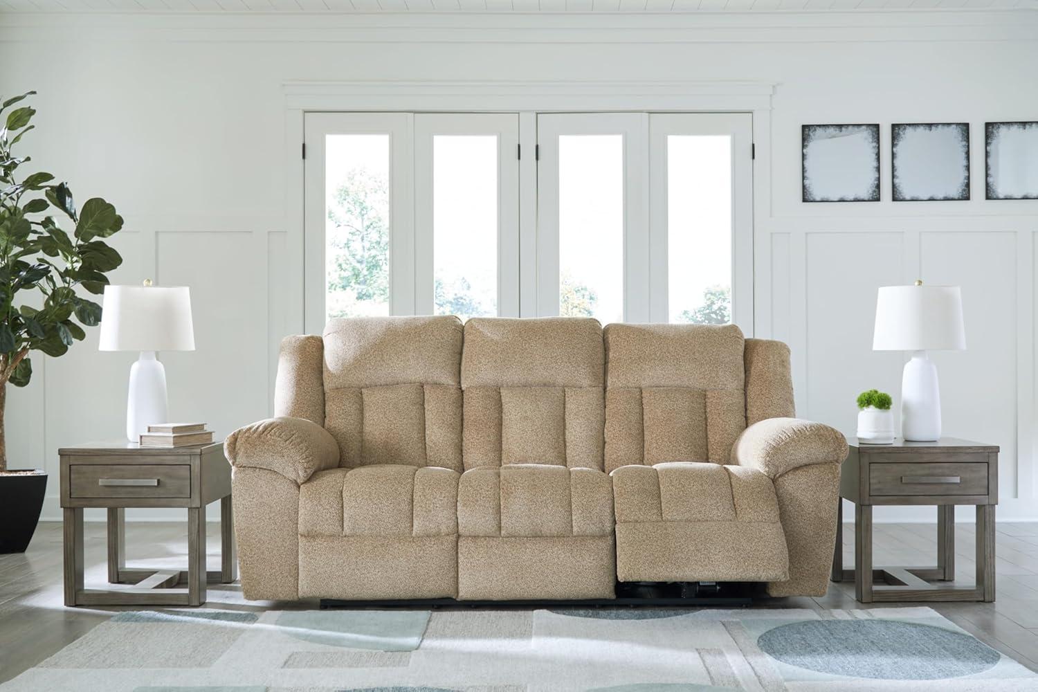 Ashley Furniture Tip-Off Wheat Power Reclining Sofa