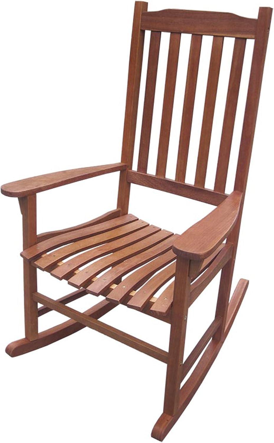 Northbeam Indoor Outdoor Acacia Wood Traditional Rocking Chair, Natural Stained