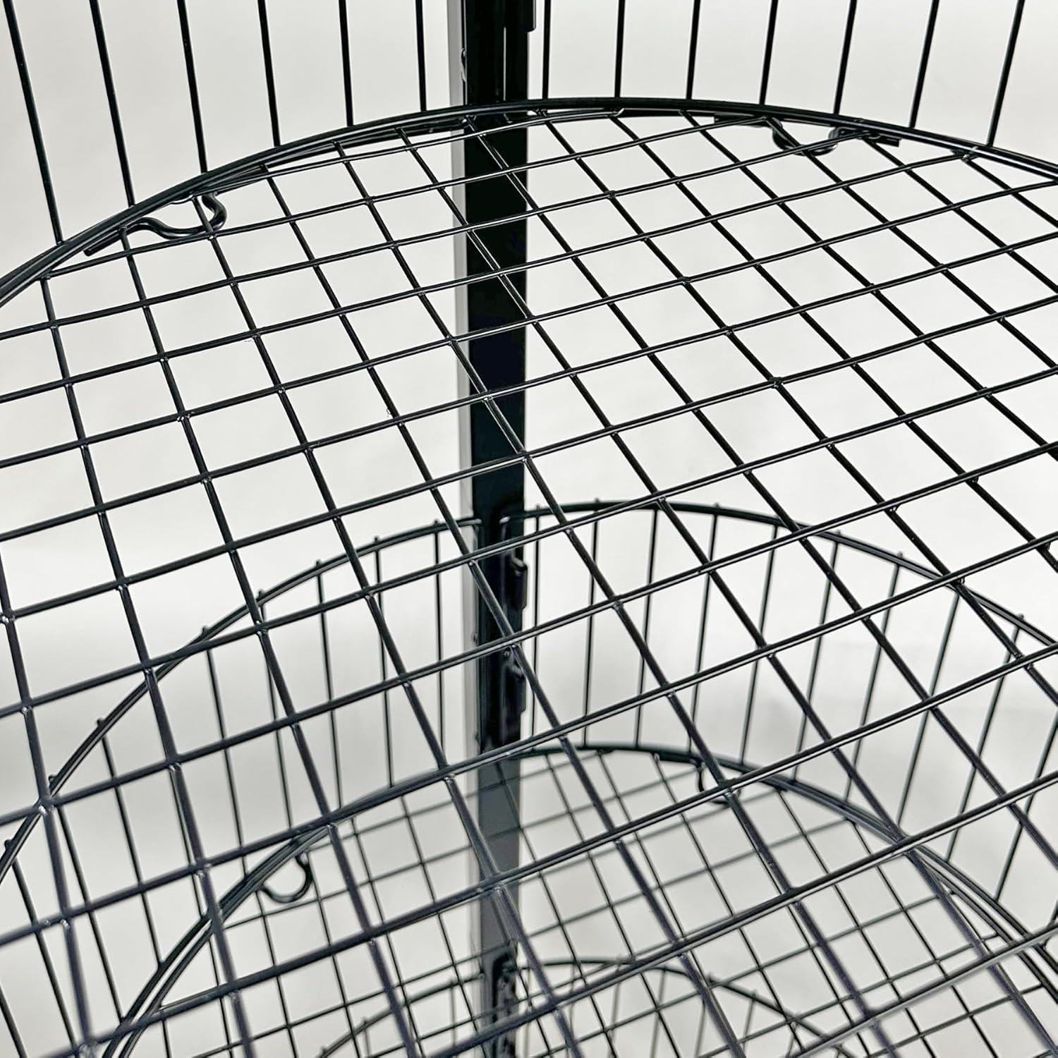 Azar Displays Three-Tiered Large Black Wire Bin