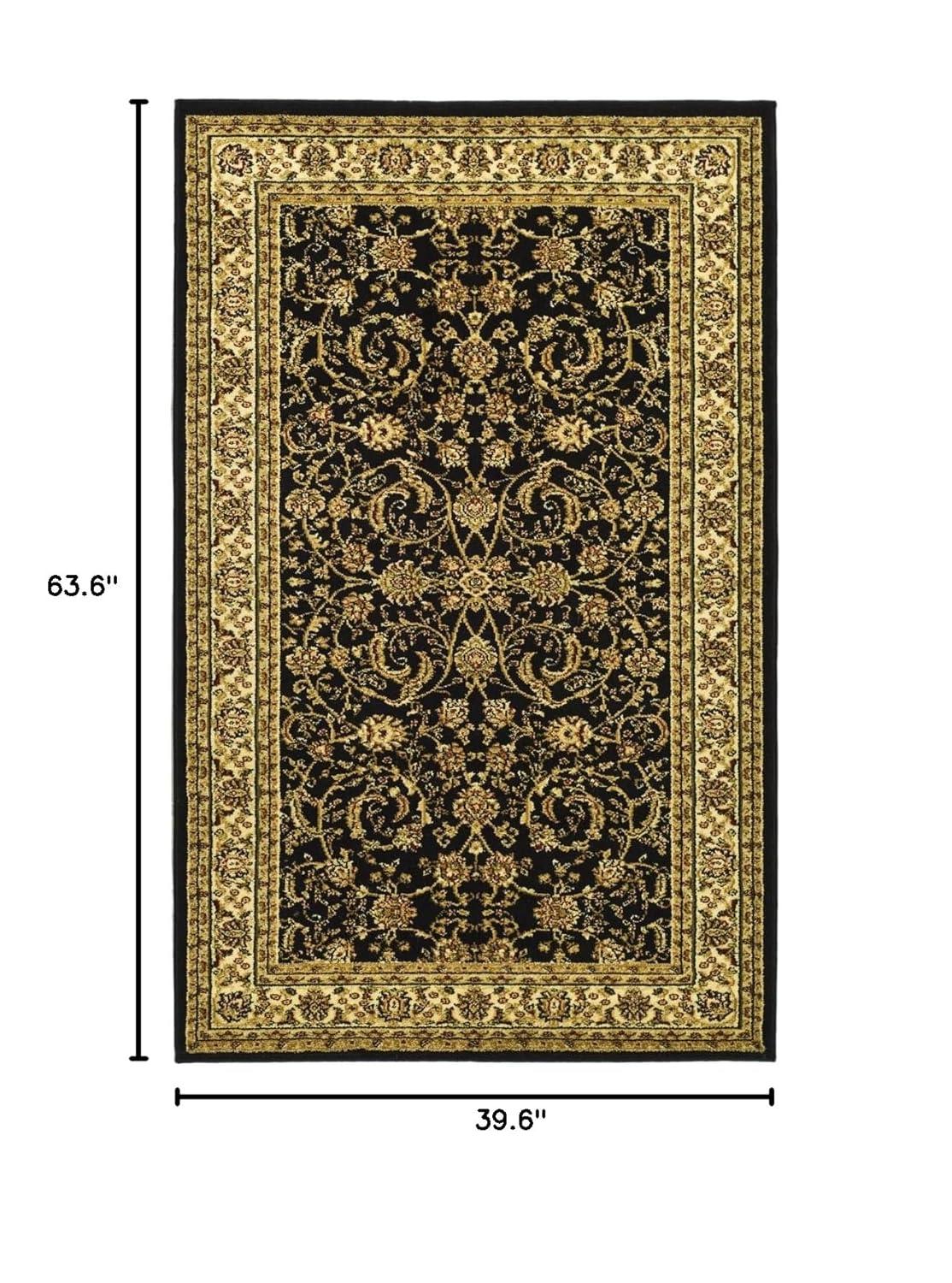 Lyndhurst LNH219 Power Loomed Accent Rug - Black/Ivory - 3'3"x5'3" - Safavieh.