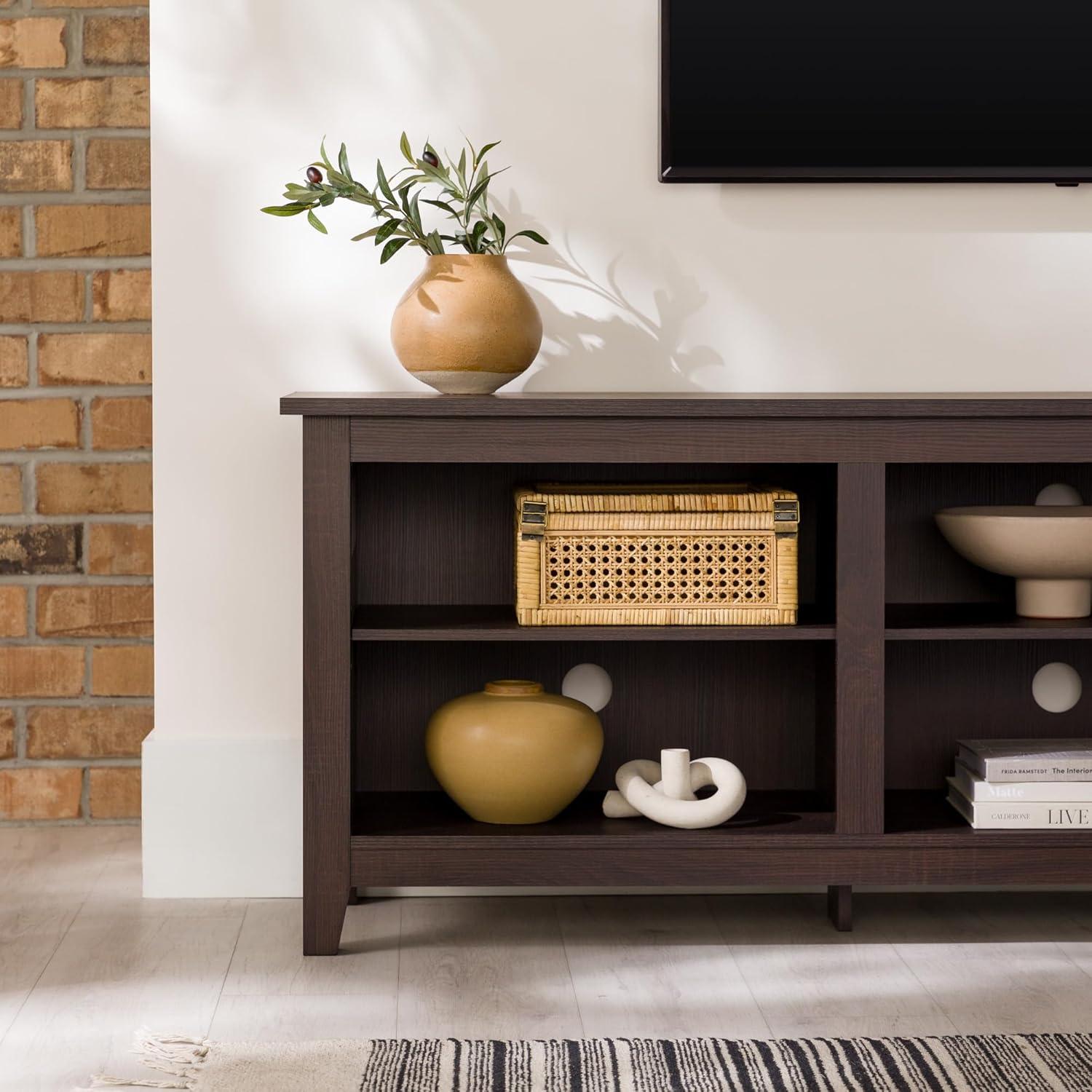 Essential 70" Rustic MDF Wood TV Stand - Espresso