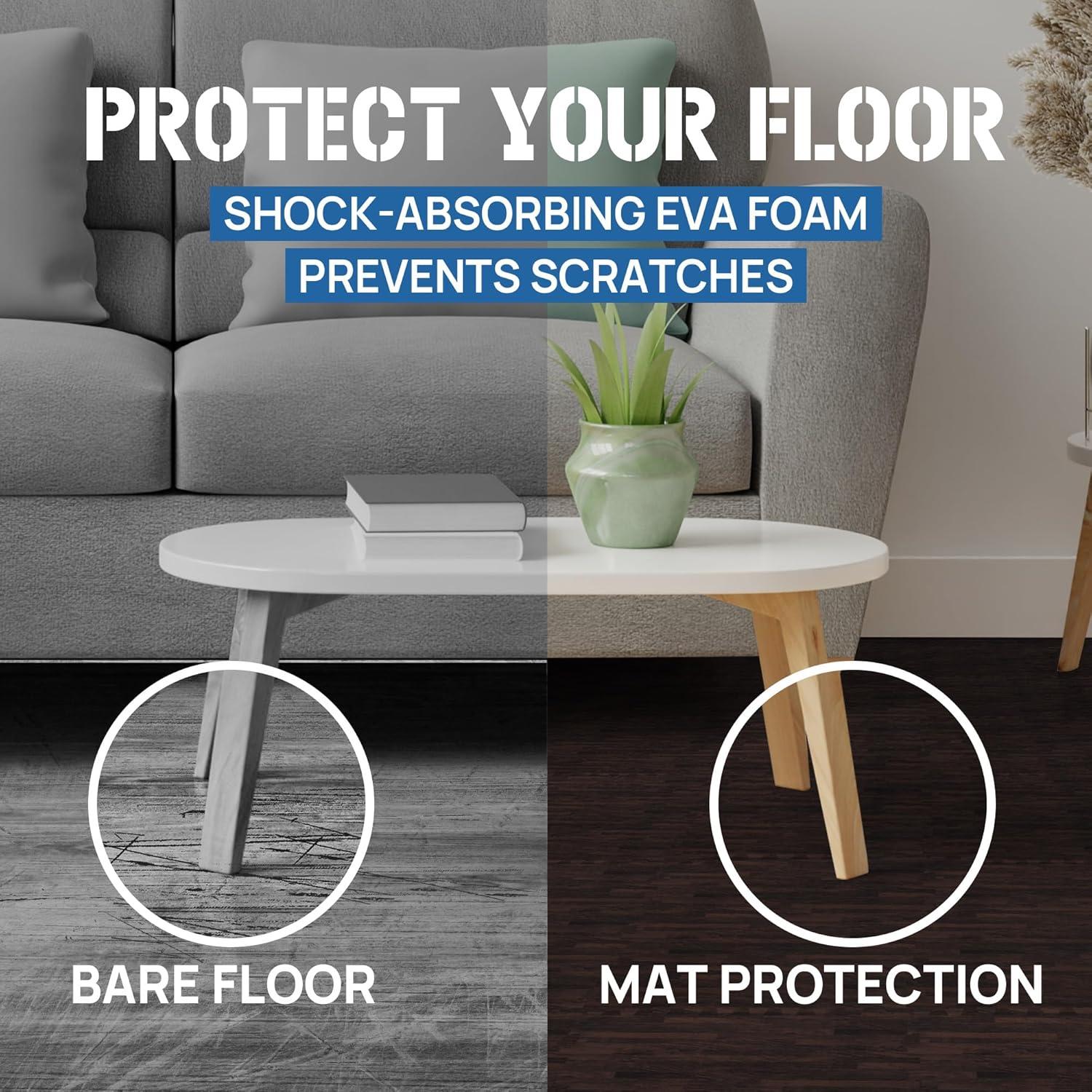 Bme Premium 24" L x 24" W x 0.375" EVA Interlocking Foam Floor Tiles, Non-Slip Gym Mats for Muti-use