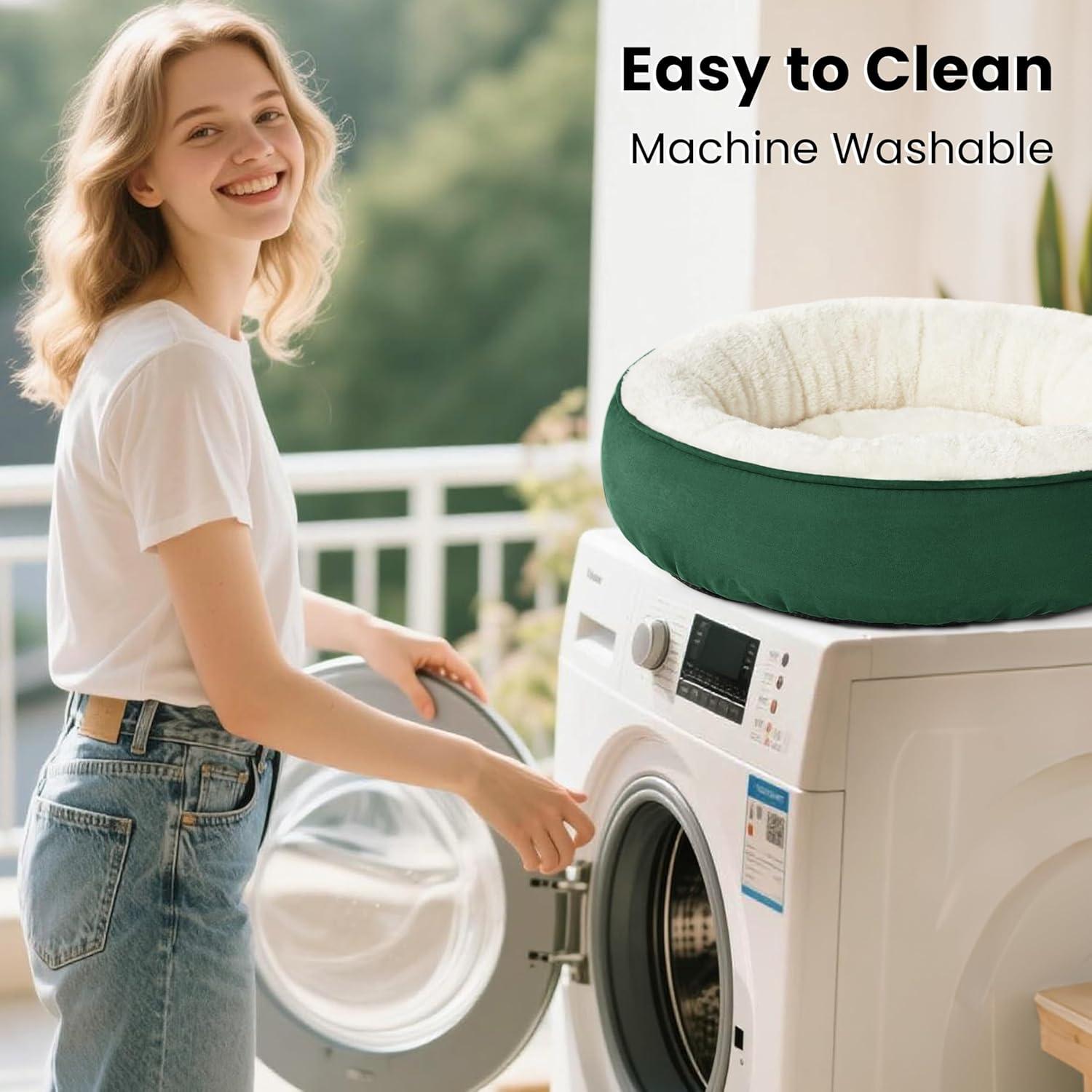 Archie & Oscar™ Round Donut Cat And Dog Cushion Bed, 20In Pet Bed For Cats Or Small Dogs, Anti-Slip & Water-Resistant Bottom, Super Soft Durable Fabric Pet Beds, Washable Luxury Cat & Dog Bed