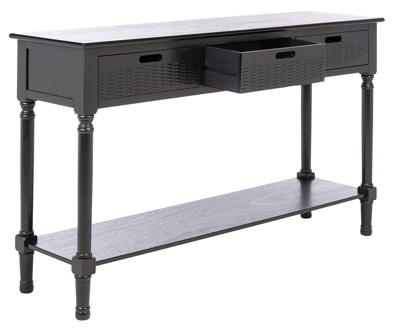 Landers 3 Drawer Console Table - CNS5711B - Black - Safavieh