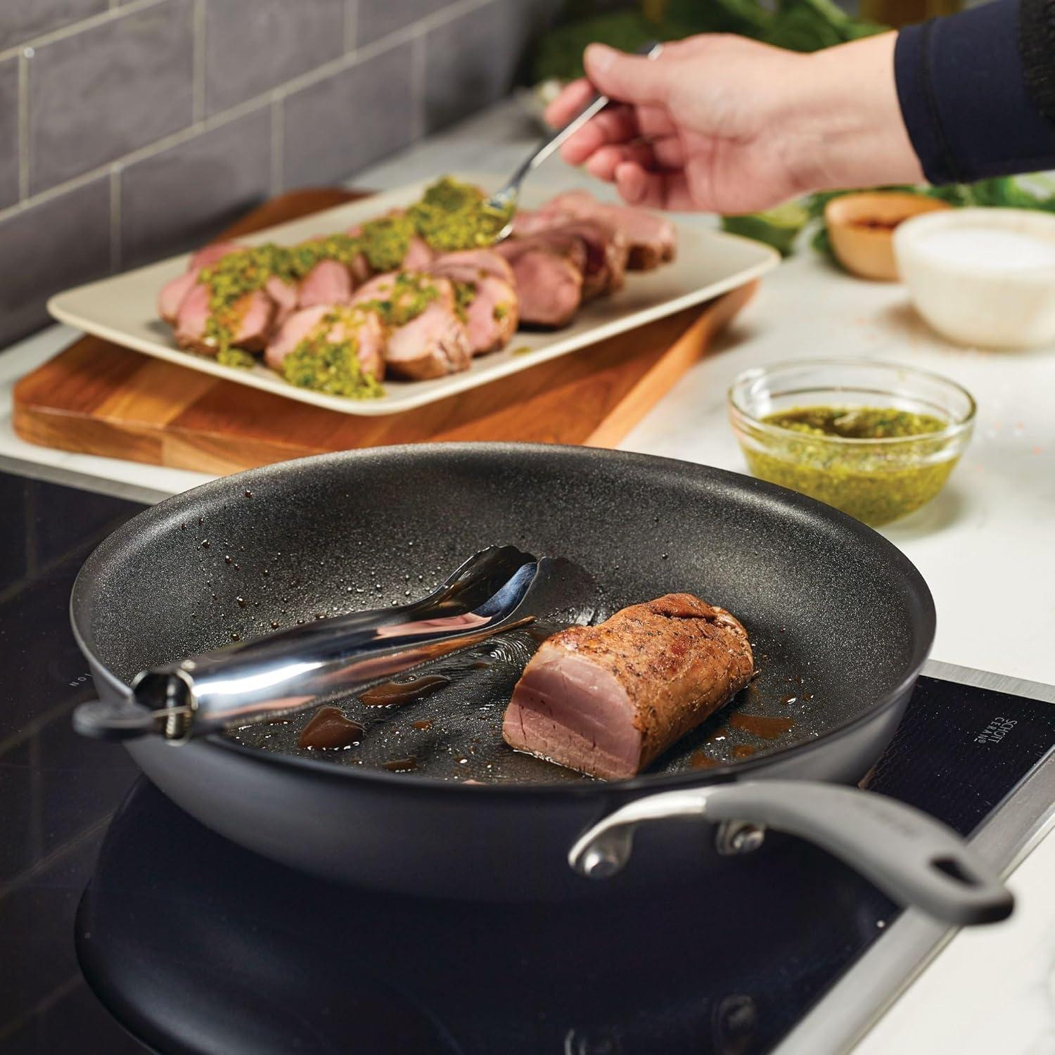 Circulon A1 Series with ScratchDefense Technology 12" Nonstick Induction Frying Pan Graphite: Dishwasher-Safe, Aluminum