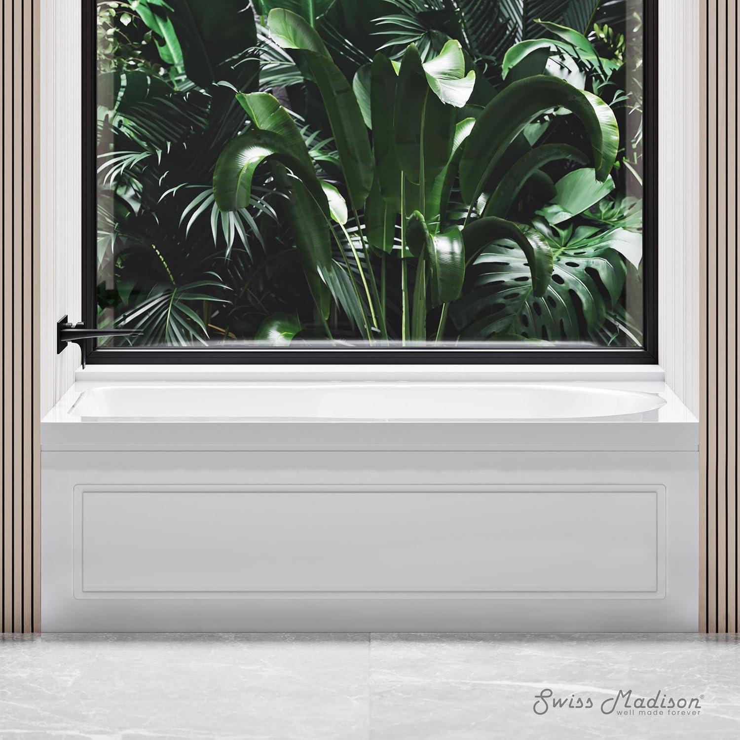 Concorde 60" x 32" Acrylic Glossy White, Alcove, Integral, Apron Bathtub