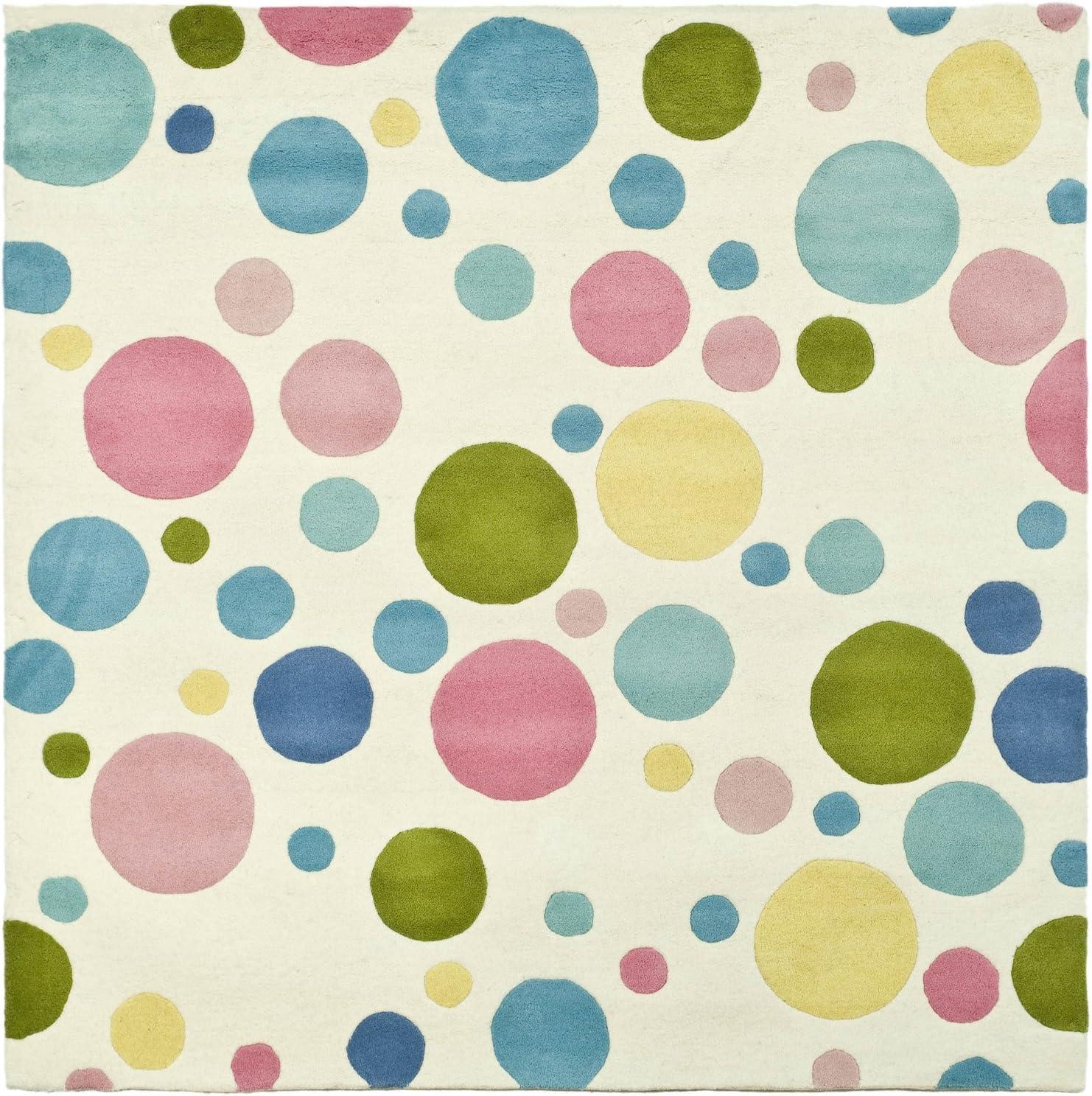 SAFAVIEH Soho Dots Polka Dots Wool Area Rug, Ivory/Multi, 2' x 3'