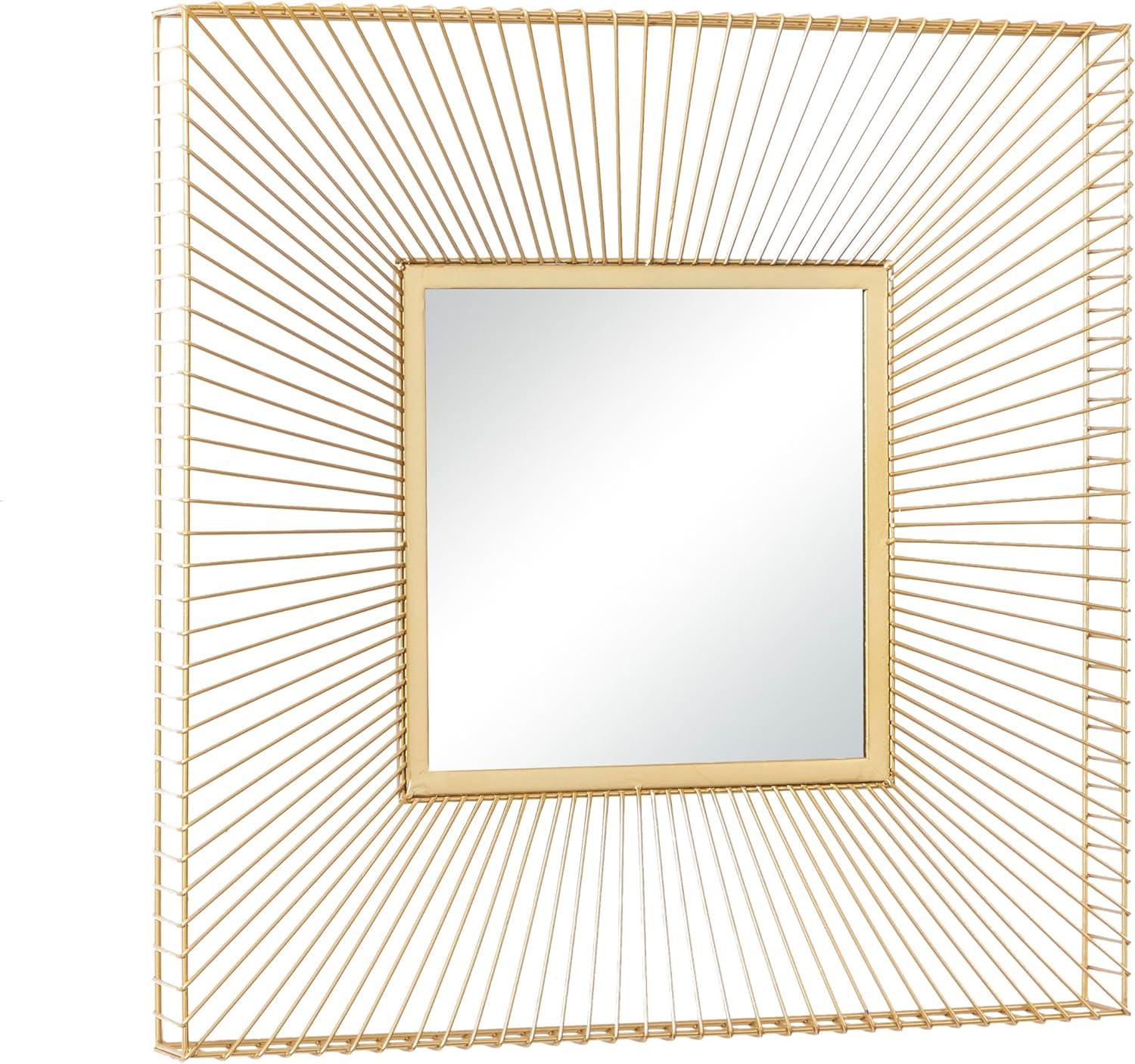 Elegant Square Gold Starburst Wall Mirror 26" x 26"