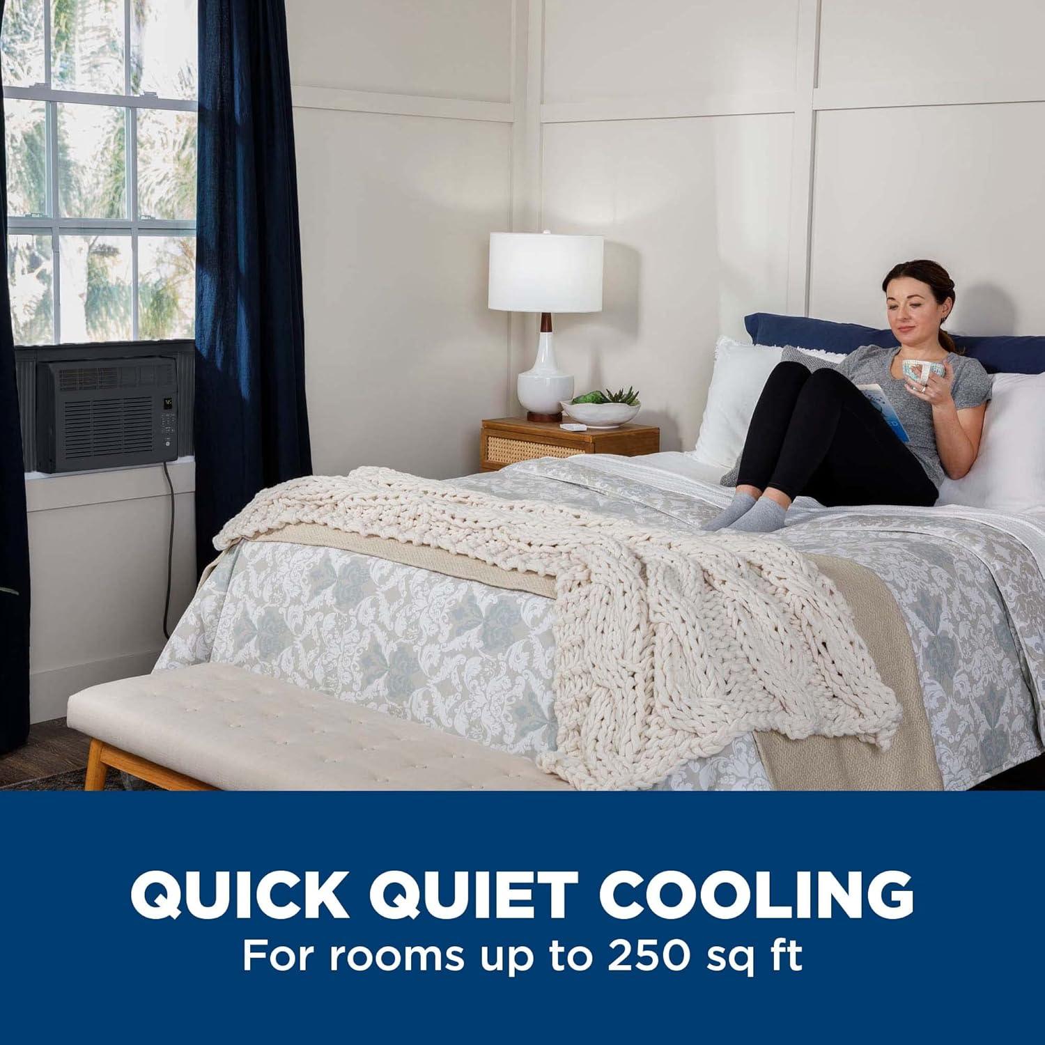 GE Appliances GE 6,000 BTU Electronic Window Air Conditioner For Small Rooms Up To 250 Sq Ft., Black