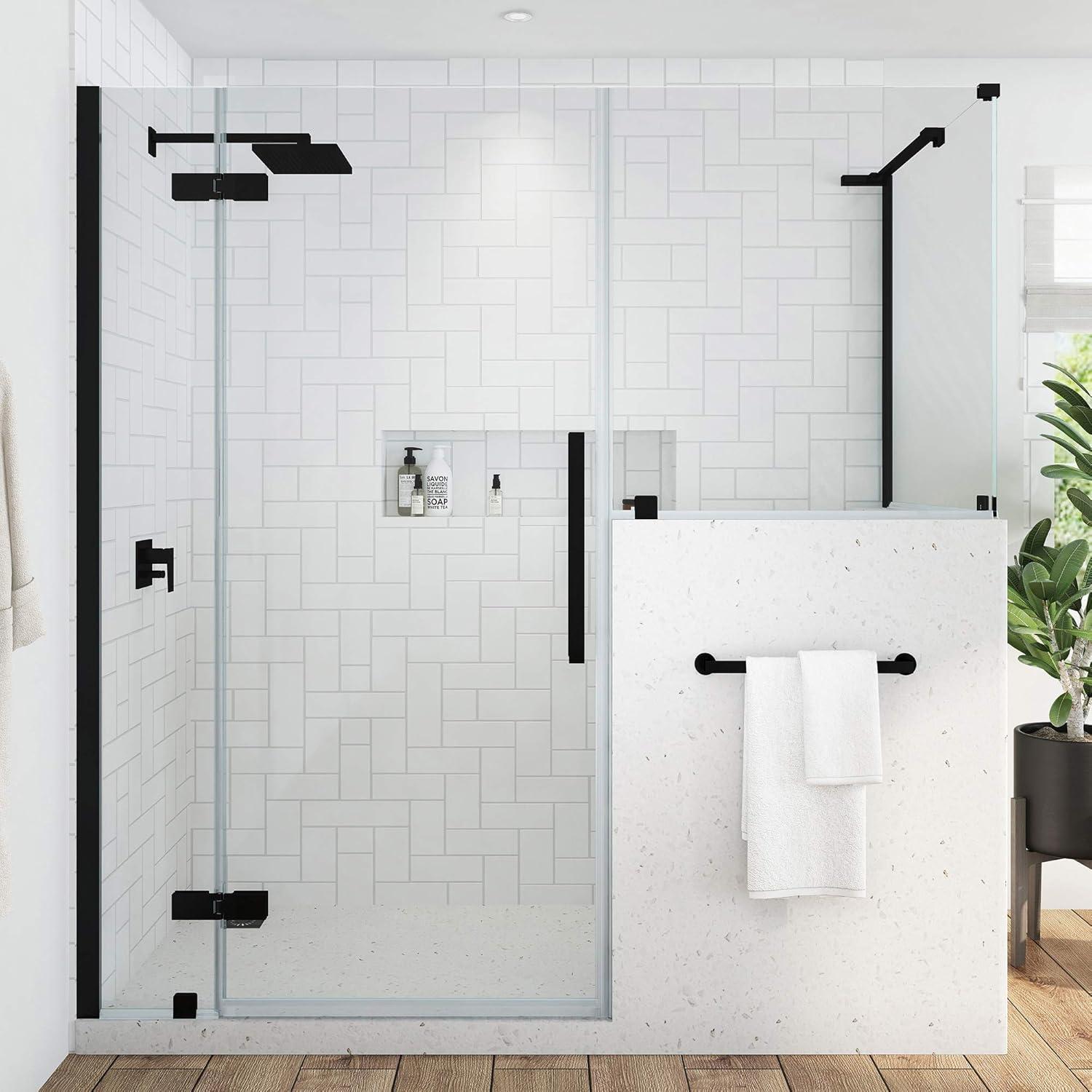 Endless Tampa 66.85'' W 72.01'' H Frameless Rectangle Reversible Shower Kit