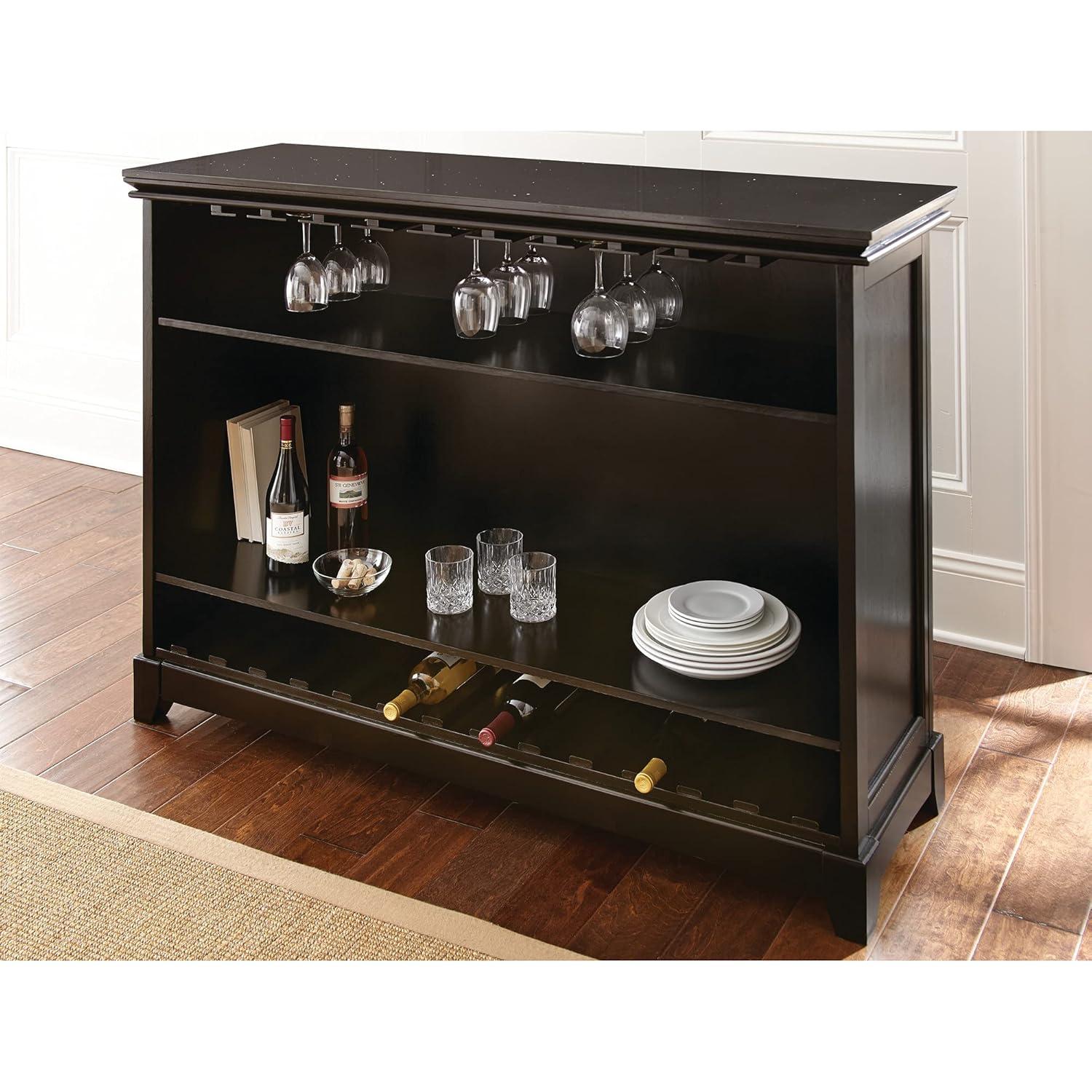 Garcia Bar Black - Steve Silver: Hardwood Solids, Veneers, Scratch-Resistant Top, Storage