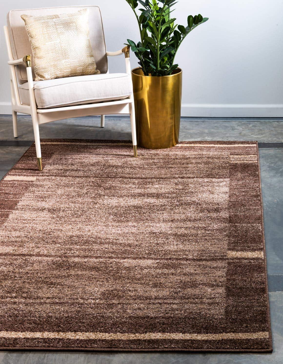 Unique Loom Autumn Collection Area Rug - Foilage (8' x 10' Rectangle Brown/Beige)