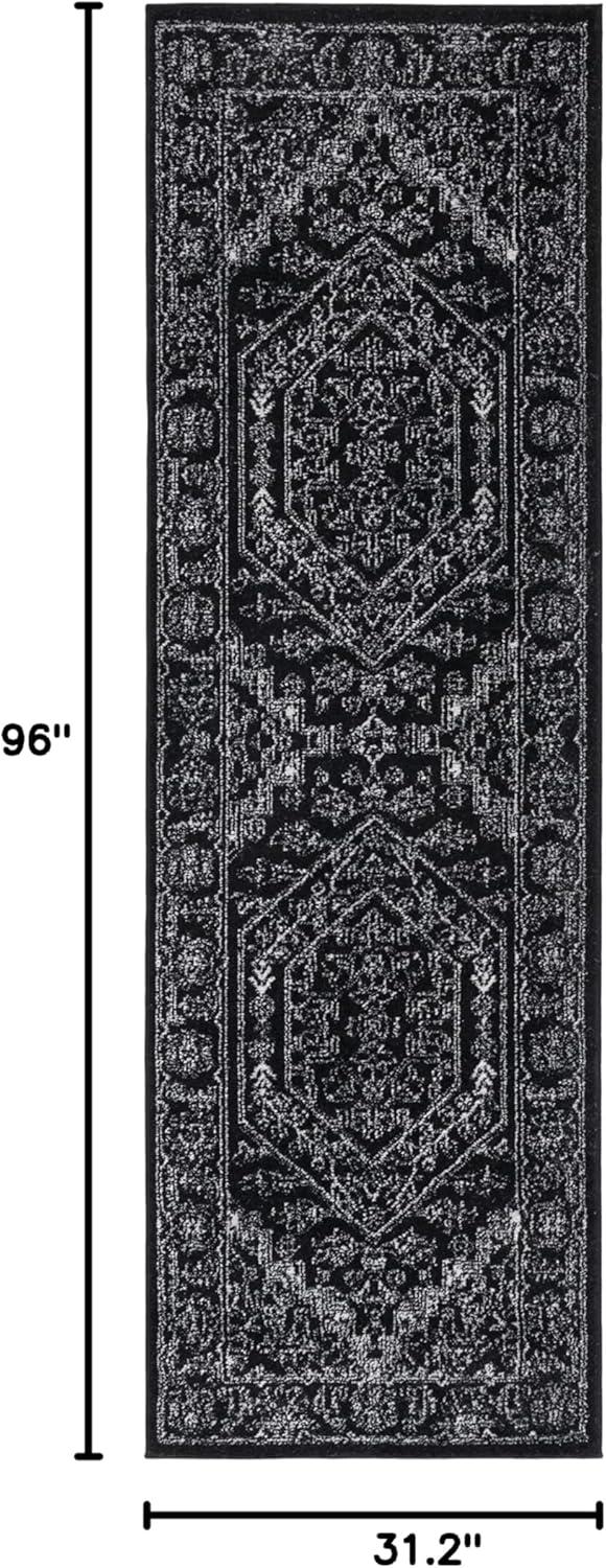 SAFAVIEH Adirondack Xavier Oriental Runner Rug, Black/Ivory, 2'6" x 8'