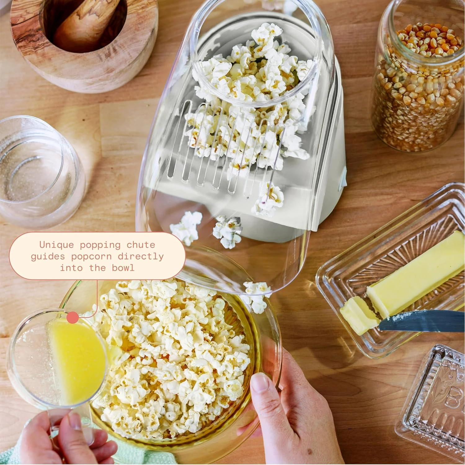 Beautiful 16 Cup Hot Air Electric Popcorn Maker, White Icing by Drew Barrymore