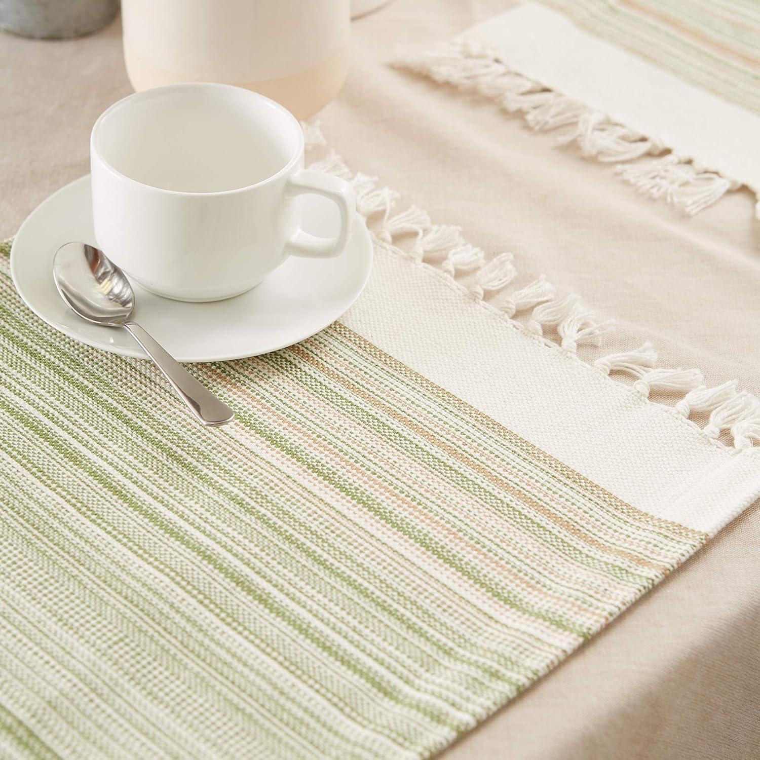 Pimento Cotton Striped Rectangle Placemat (Set of 6)