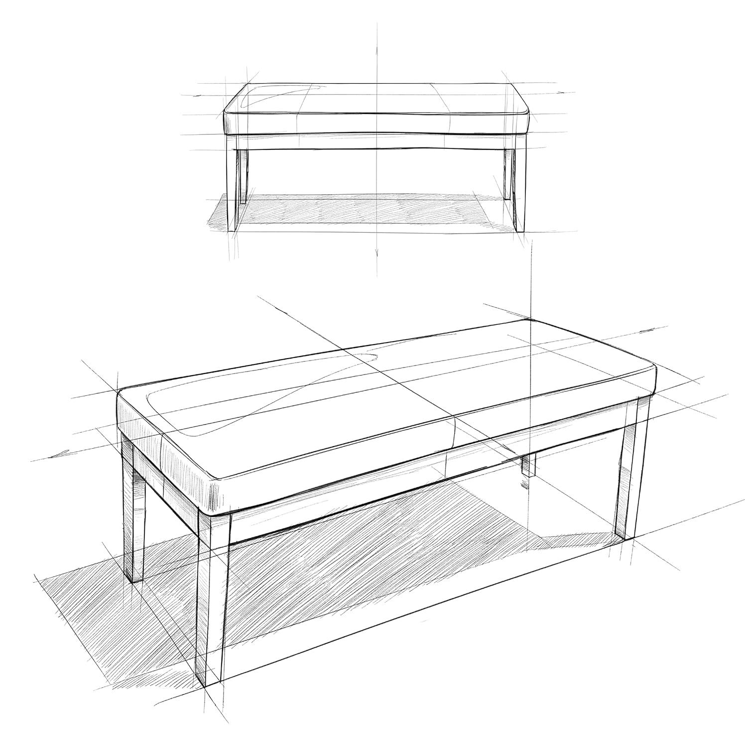 Simpli Home Lacey 41"W Tufted Ottoman Bench with Solid Wood Frame