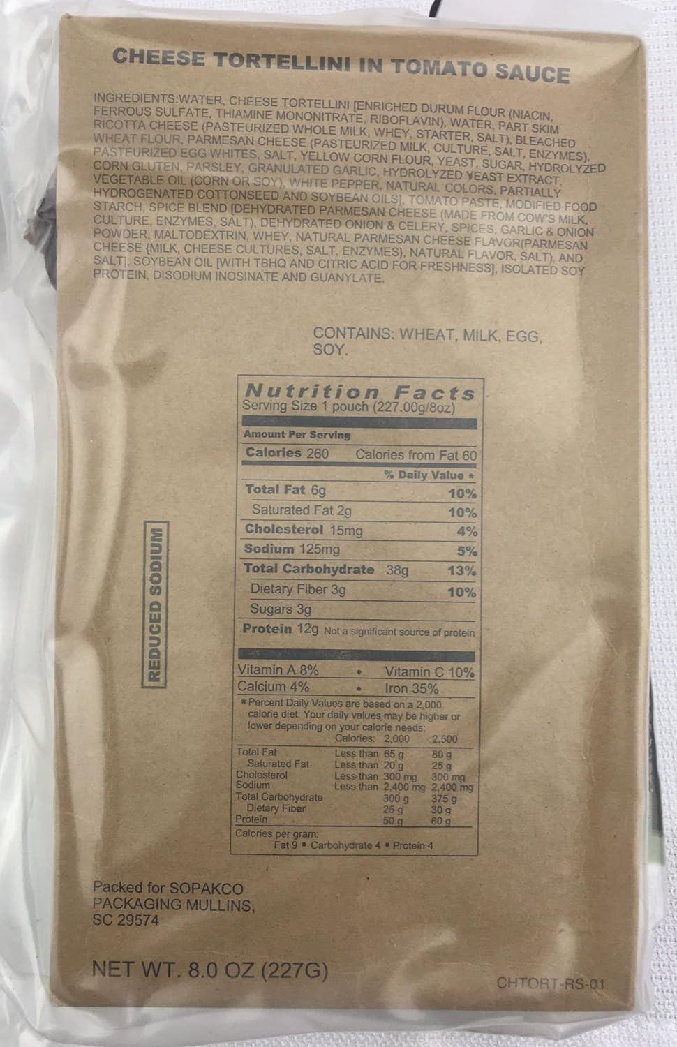 Case of 14 SOPAKCO MRE Reduced Sodium Emergency Ration Meals - Ready to Eat Factory Sealed and Banded 7020 01/22