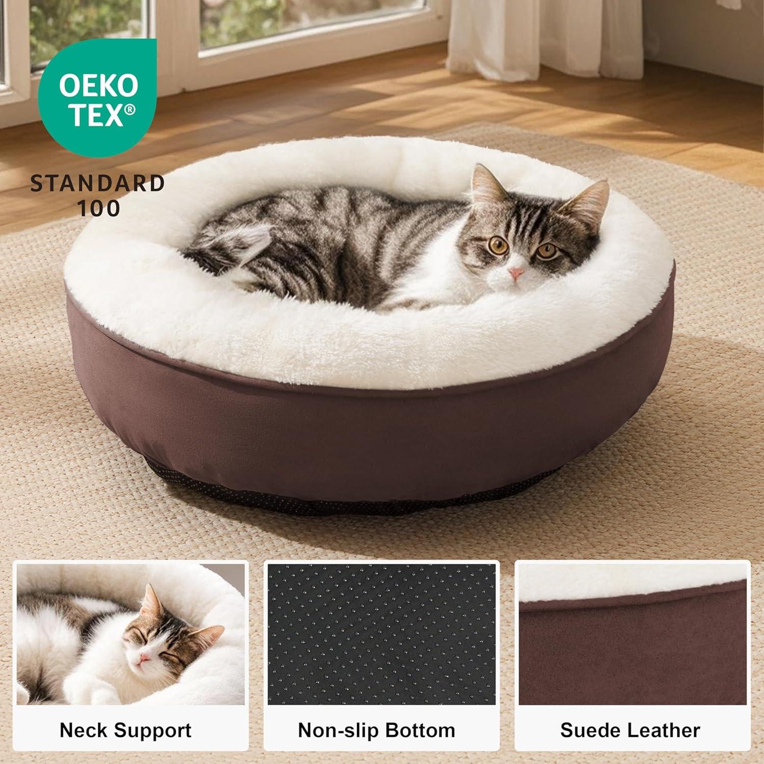 Archie & Oscar™ Round Donut Cat And Dog Cushion Bed, 20In Pet Bed For Cats Or Small Dogs, Anti-Slip & Water-Resistant Bottom, Super Soft Durable Fabric Pet Beds, Washable Luxury Cat & Dog Bed