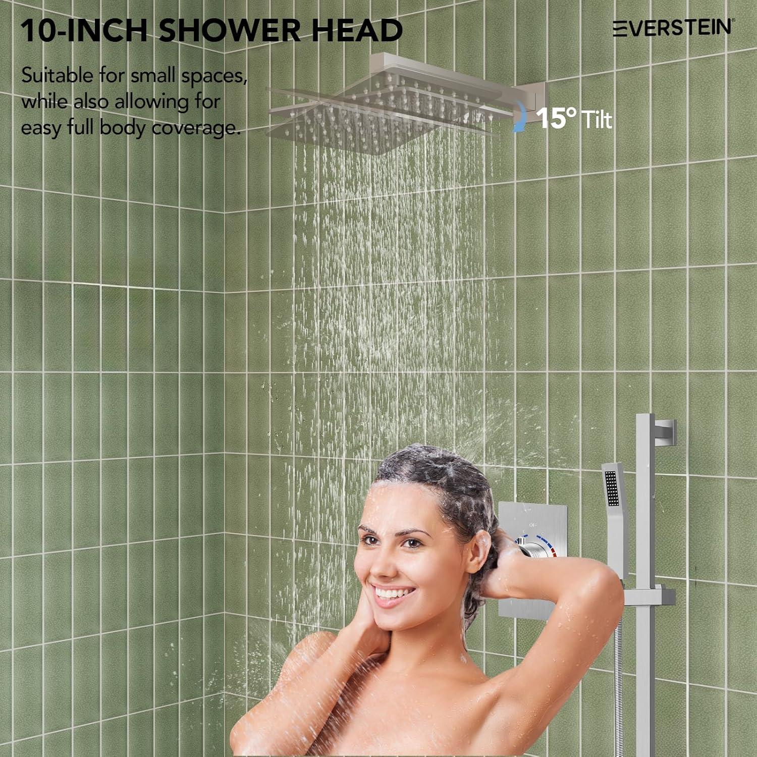 RainfallCascade 10" Pressure Balanced Slide BarShower System with Rough-In Valve