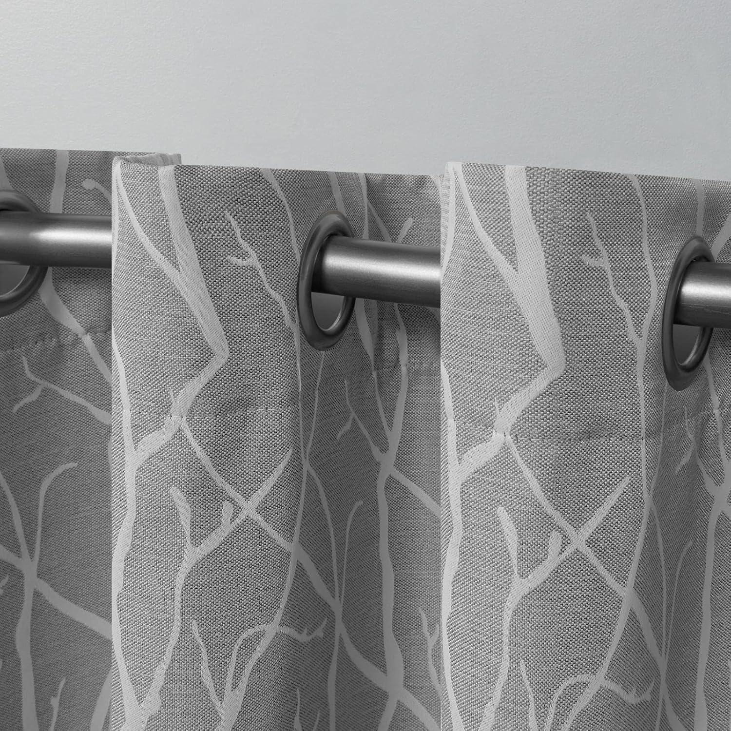 Set of 2 (63"x52") Forest Hill Woven Blackout Grommet Top Window Curtain Panel Gray - Exclusive Home: Thermal Insulated