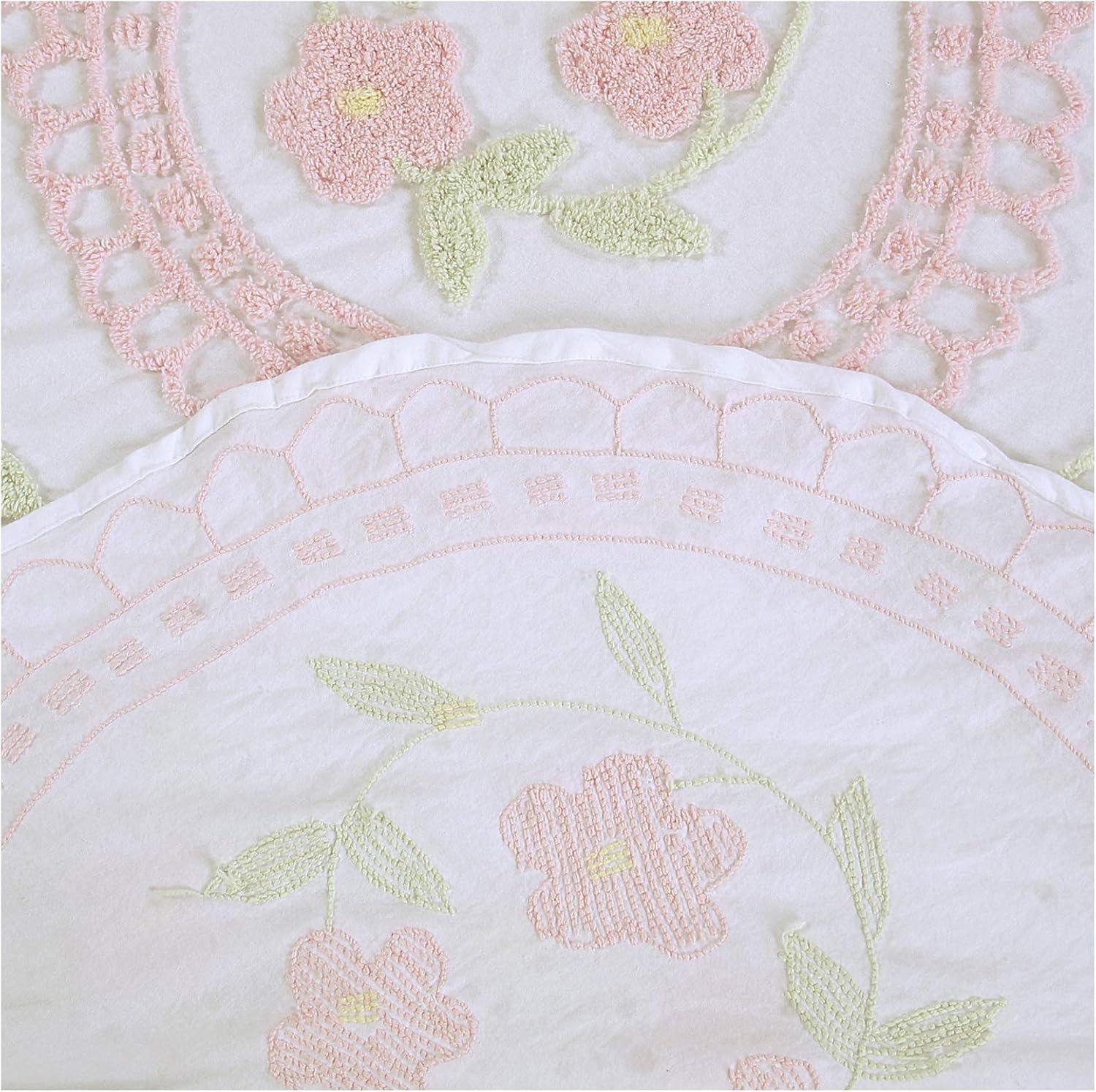 Better Trends Bloomfield 100% Cotton Chenille Coverlet/Bedspread Machine Washable Ultra Soft Floral Pattern All Season Bedding