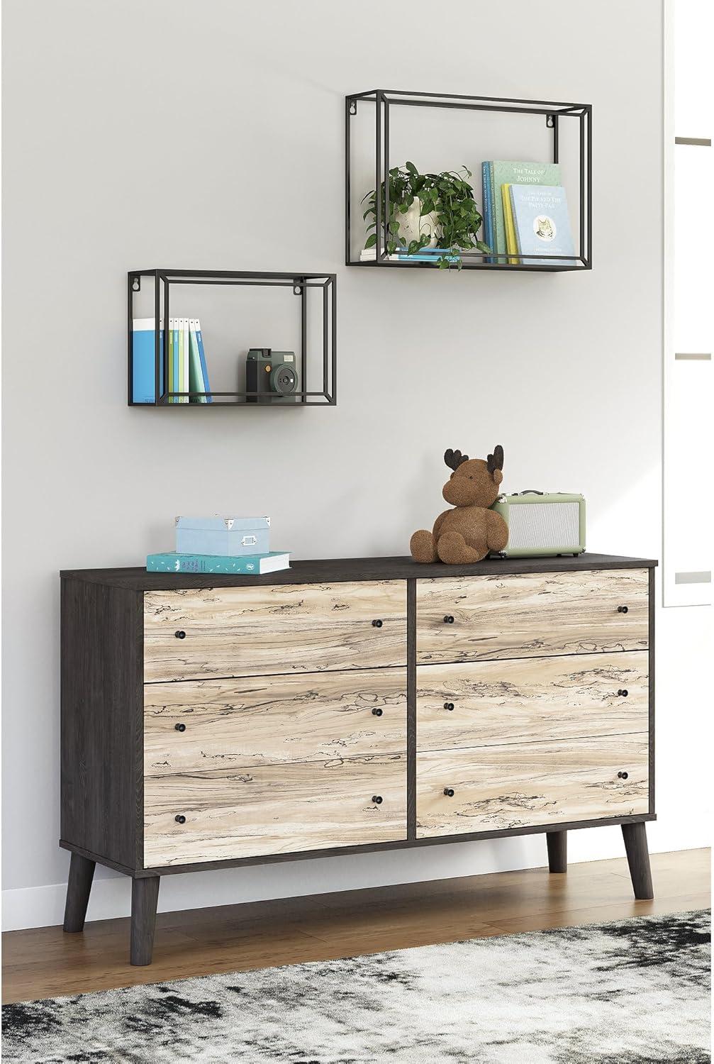 Signature Design by Ashley Contemporary Piperton Dresser, Two-tone Brown/Black