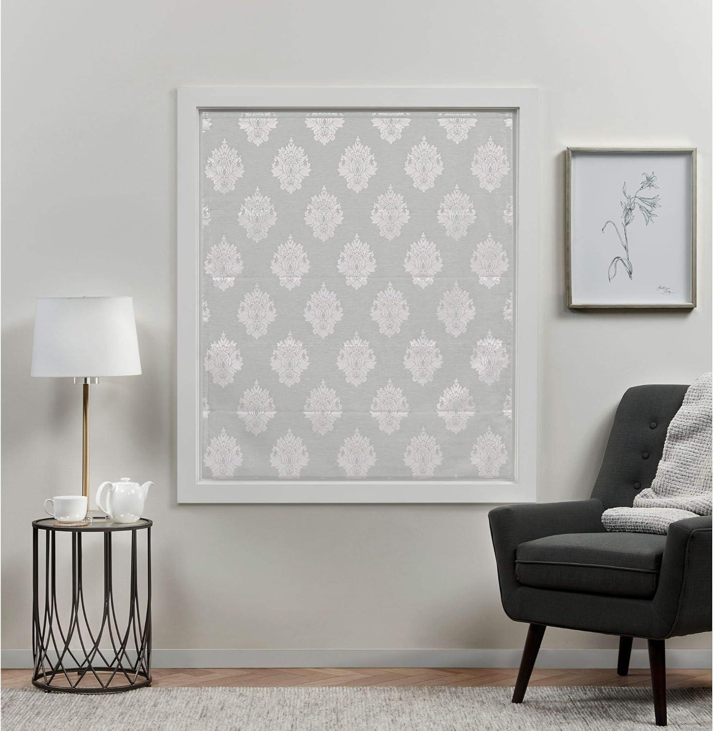 Exclusive Home Marseilles Damask 100% Blackout Roman Shade