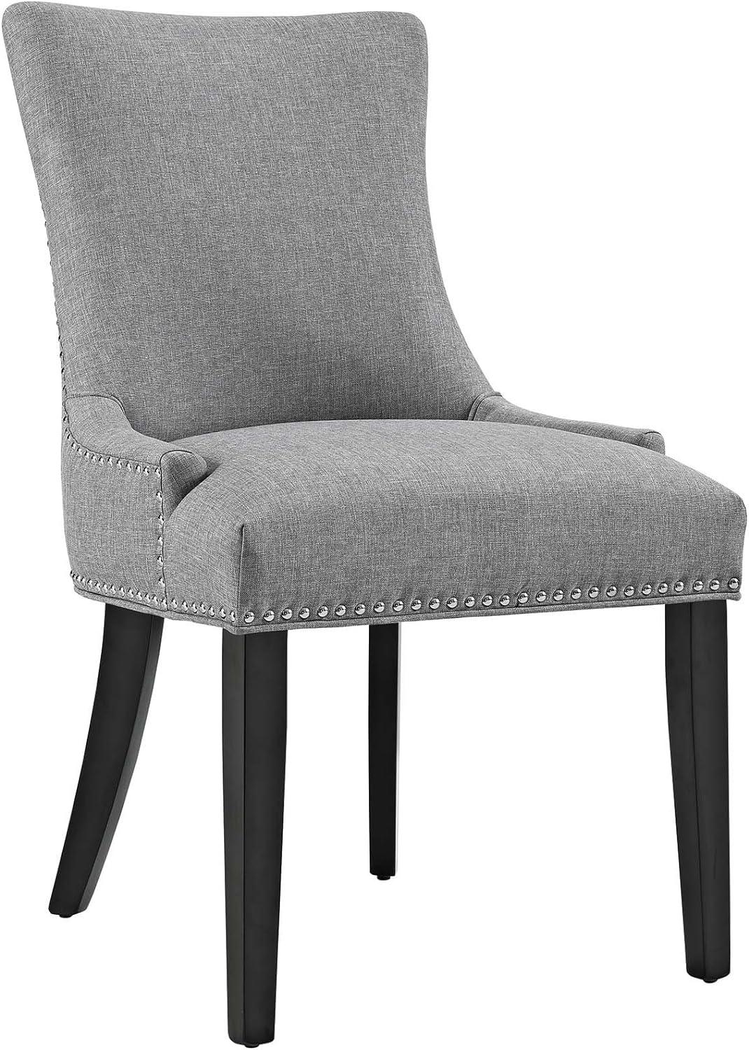 Regal Hourglass Light Gray Leather Parsons Side Chair