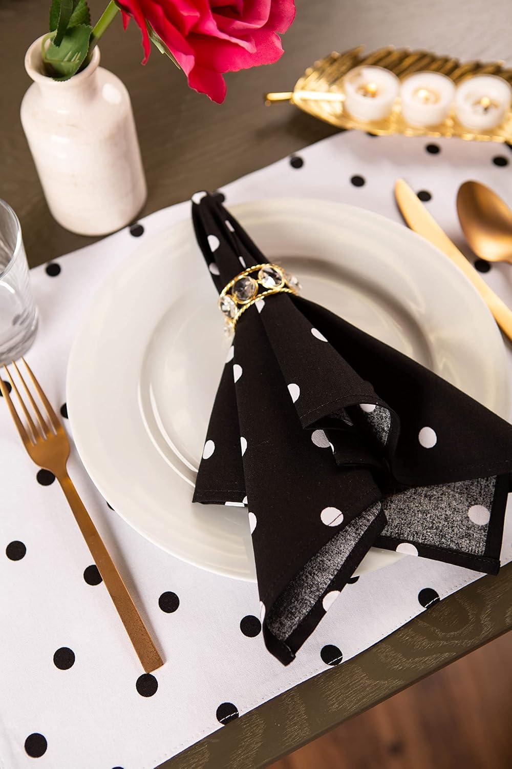 Polka Dot Napkin(Set of 4) Black/White