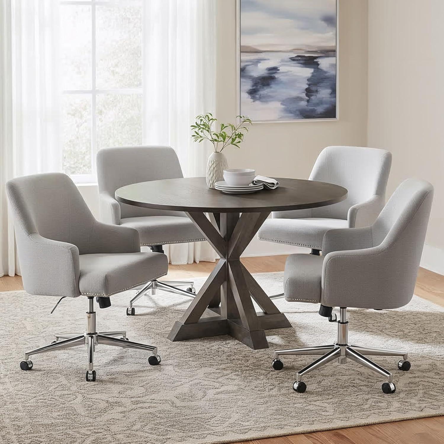 Finch Alfred Round Solid Wood Rustic Dining Table