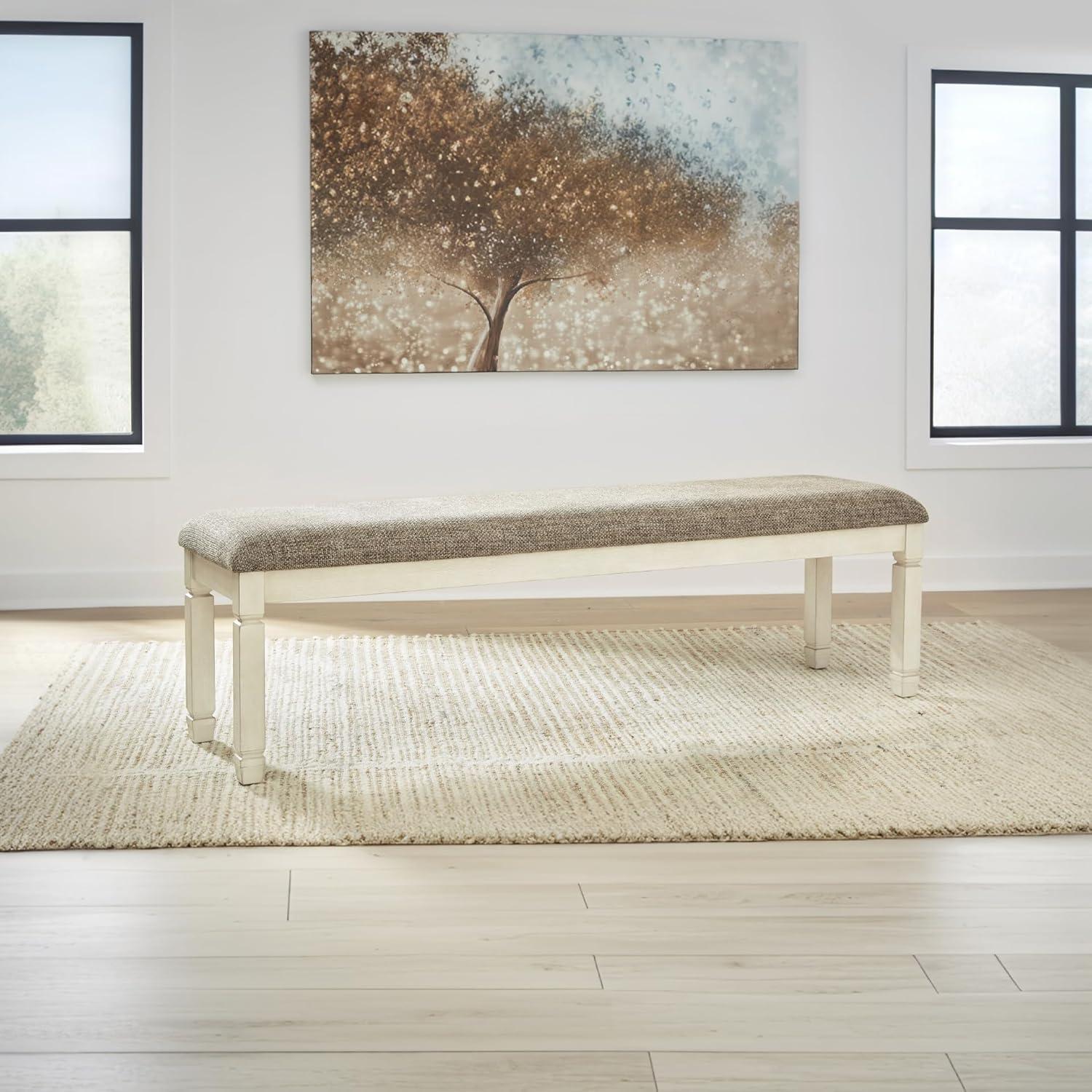 Signature Design by Ashley Casual Bolanburg 65" Dining Bench, Antique Cream/Brown