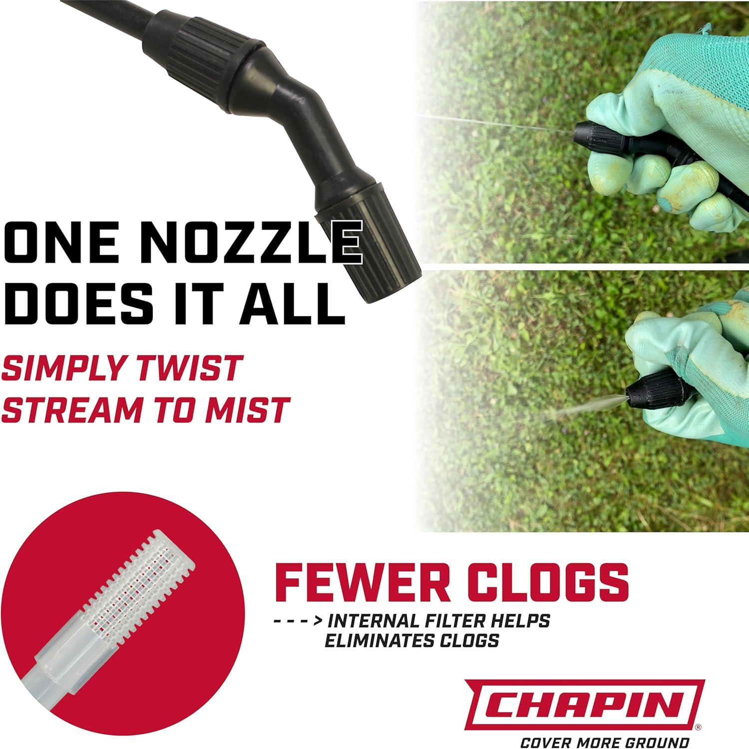 1 Gal. Lawn, Garden and Multi-Purpose Poly Tank Sprayer with Adjustable Nozzle for Fertilizers