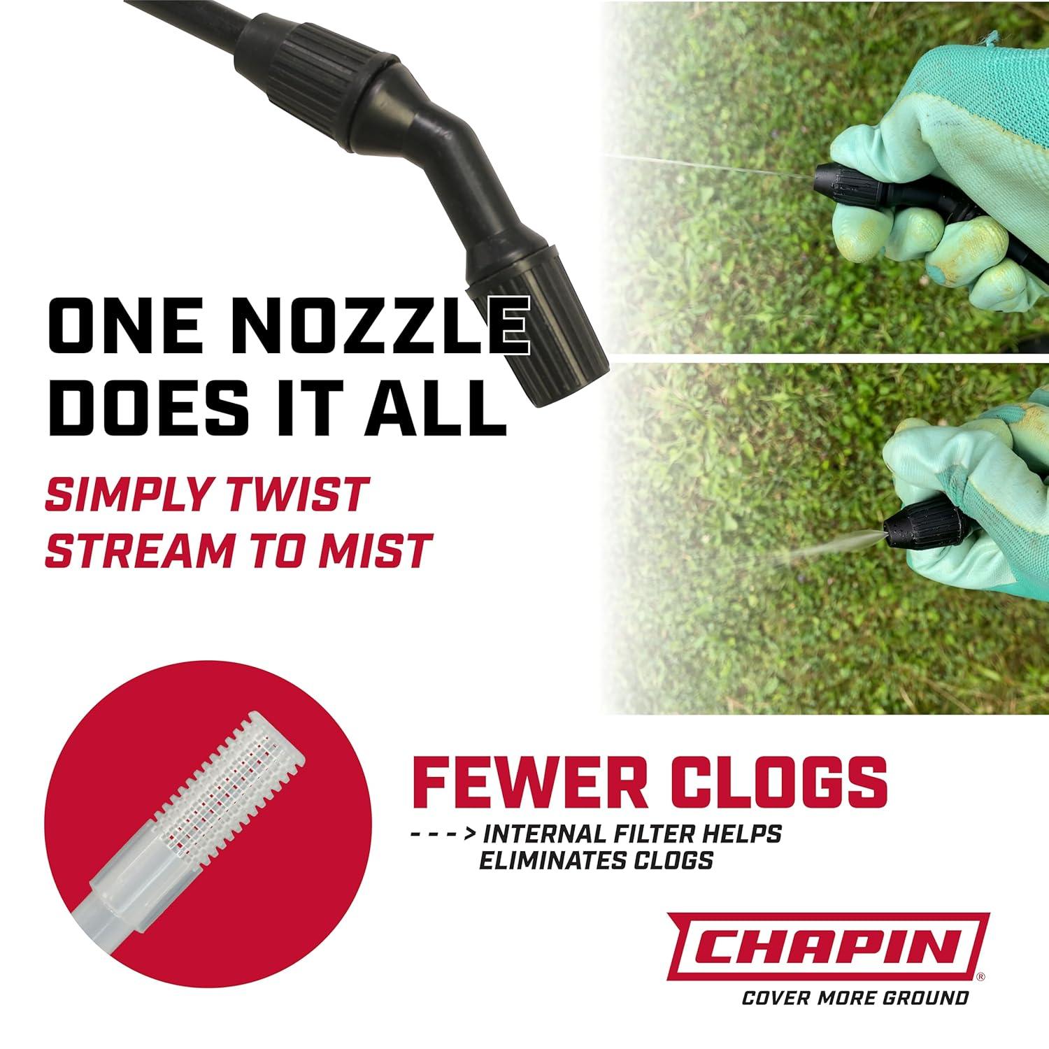 1 Gal. Lawn, Garden and Multi-Purpose Poly Tank Sprayer with Adjustable Nozzle for Fertilizers