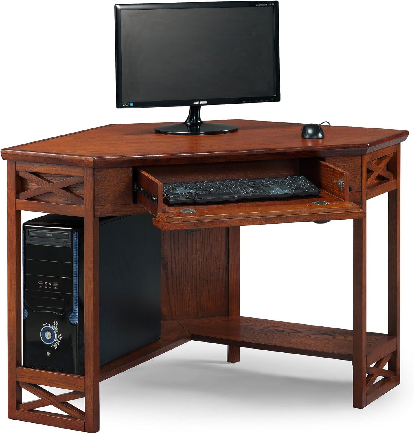 Leick Furniture Corner Computer Desk in Oak