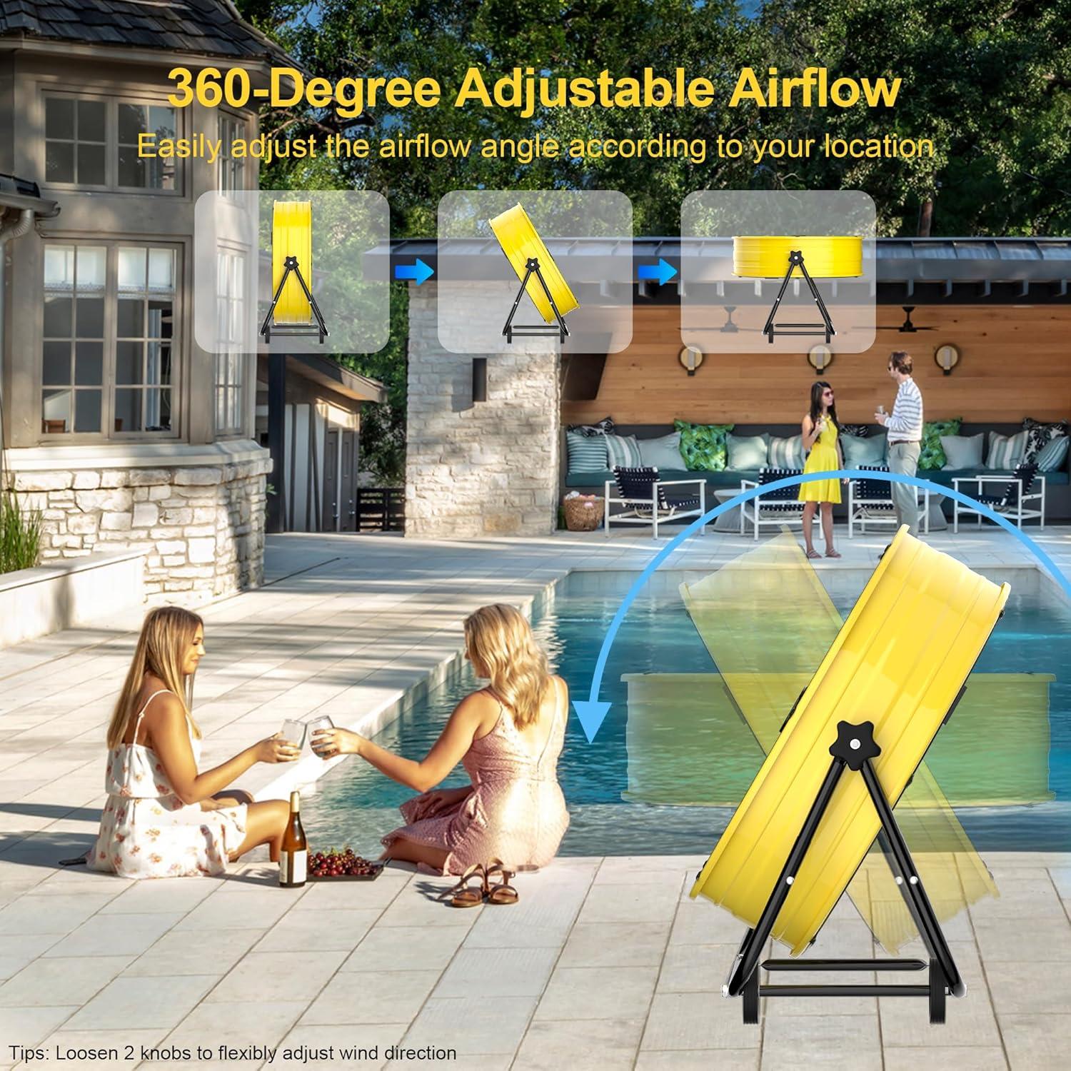 Uthfy 14000 CFM Heavy Duty Industrial Drum Fan, 30 Inch 550W High Velocity Floor Fan with 3 Speeds, 360° Tilt Metal Garage Fan for Warehouse, Commercial, Workshop, Factory and Basement