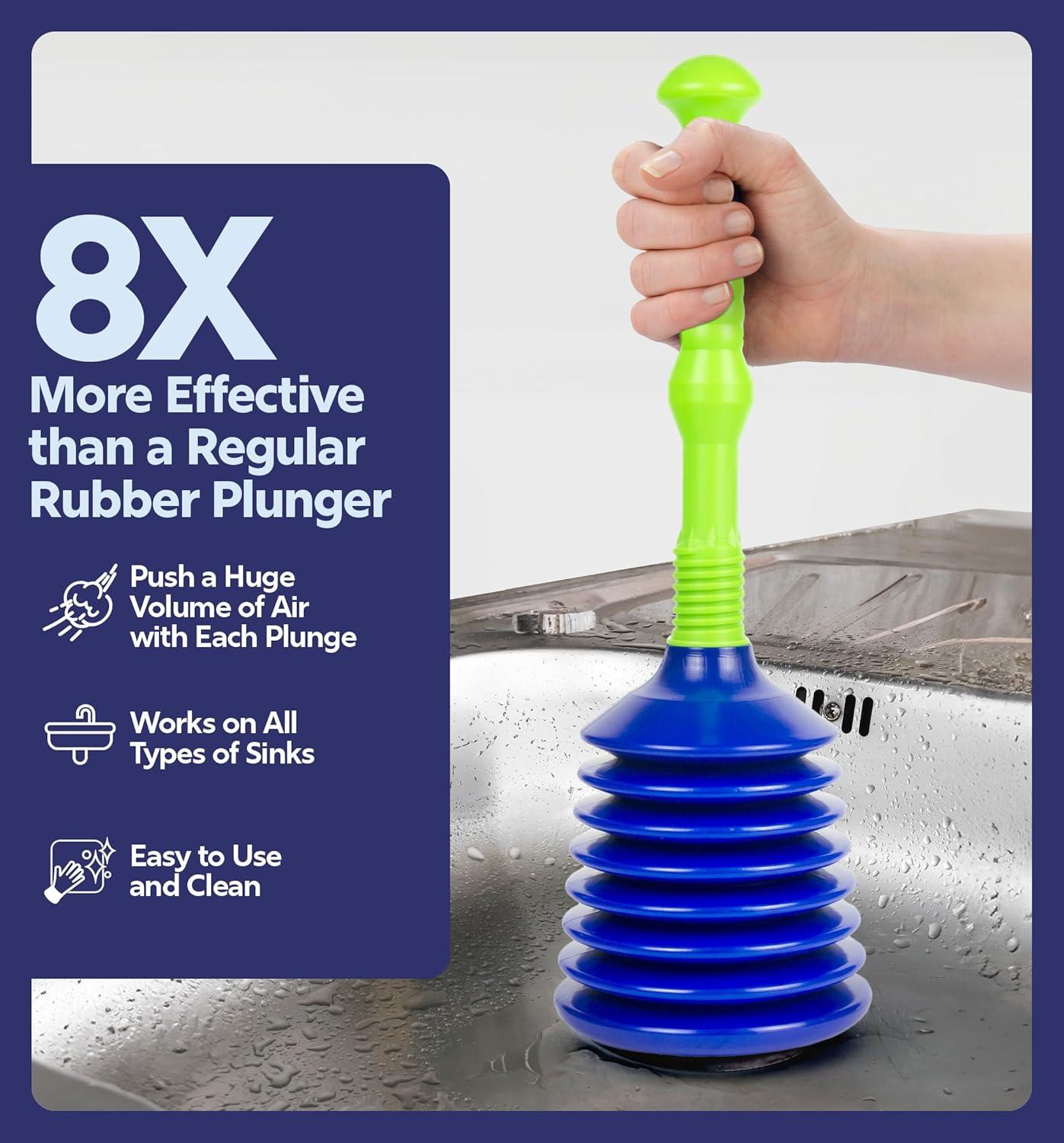 Luigi's Sink Drain Plunger - Ideal for Bathrooms, Kitchens, Sinks, Showers