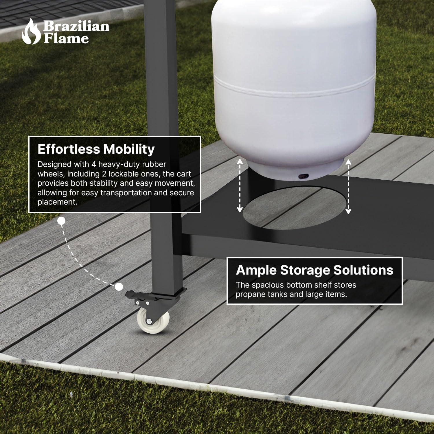 Brazilian Flame Outdoor Grill Cart