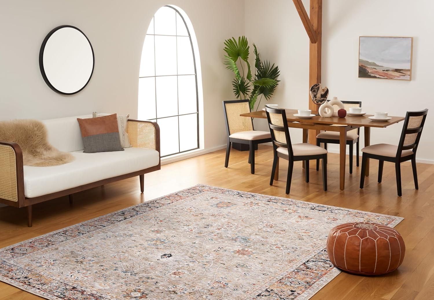 Silverado SVD112 Power Loomed Area Rug - Beige/Rust - 4'x6' - Safavieh.