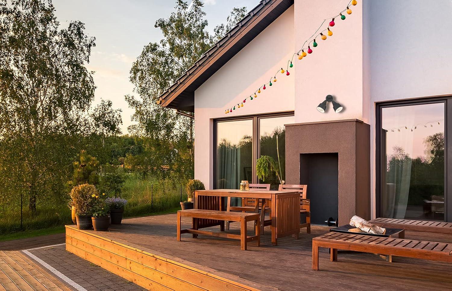 NICOR Lighting 150-Watt Double Cone Shaped Adjustable Outdoor Flood Light, Black (11121)