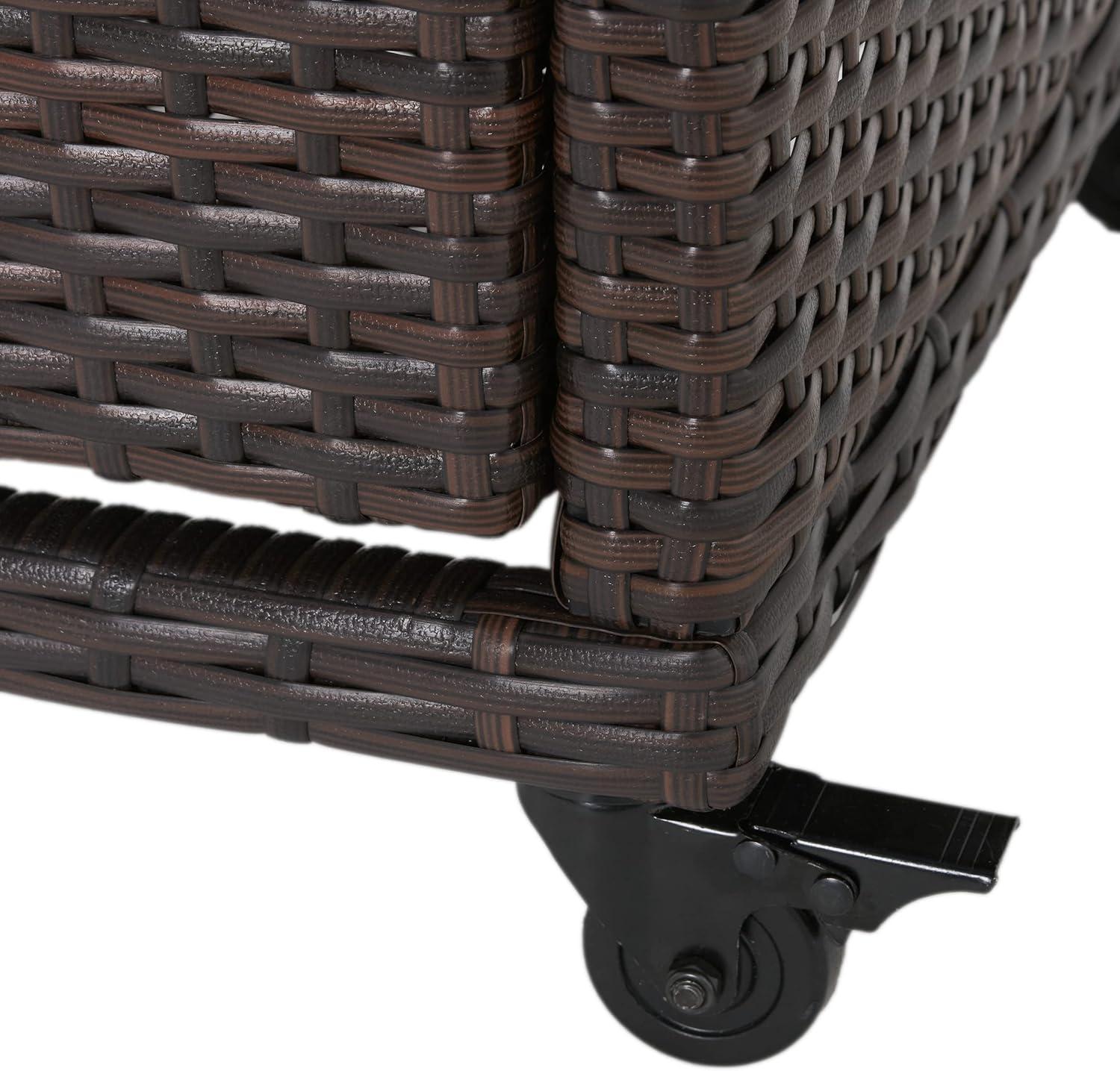 Karl Home Outdoor Wicker Bar Cart
