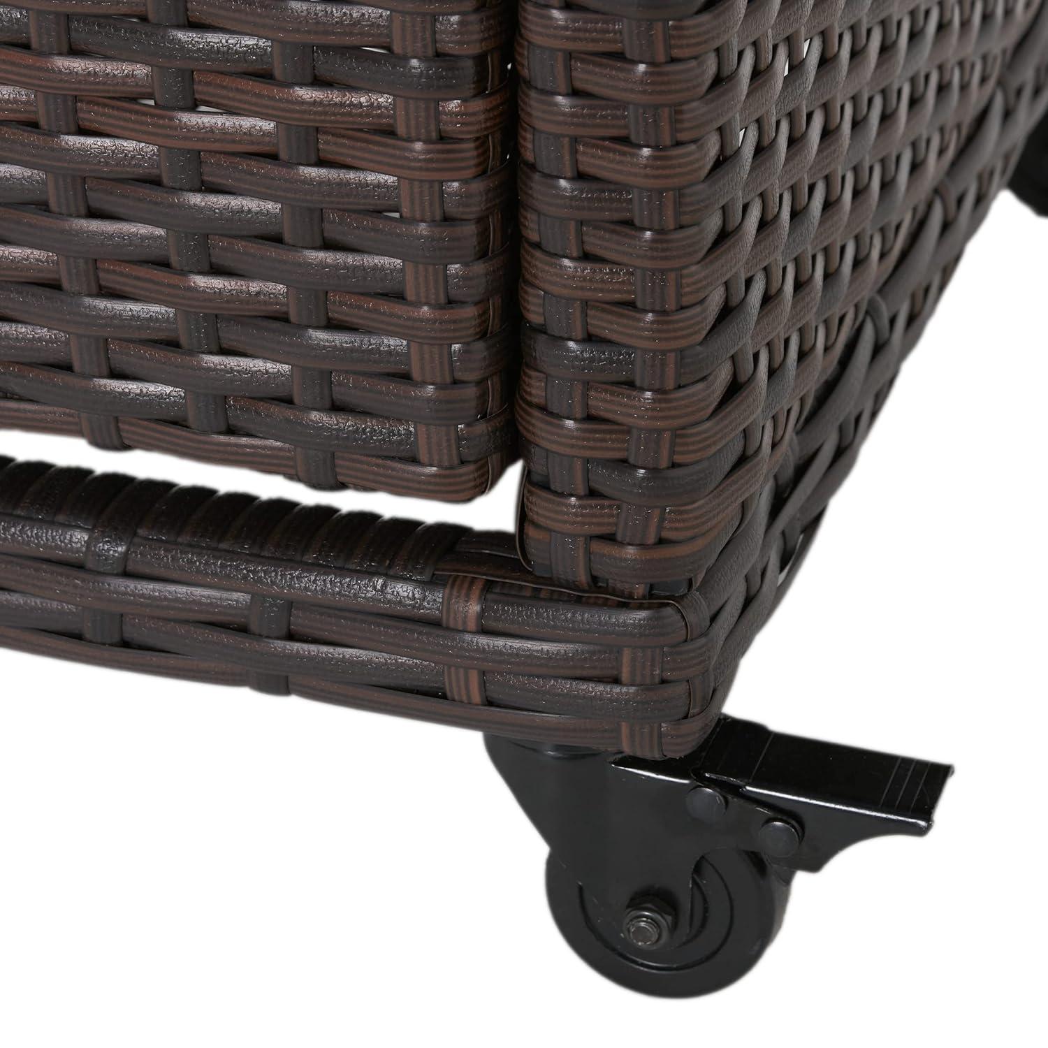 Karl Home Outdoor Wicker Bar Cart