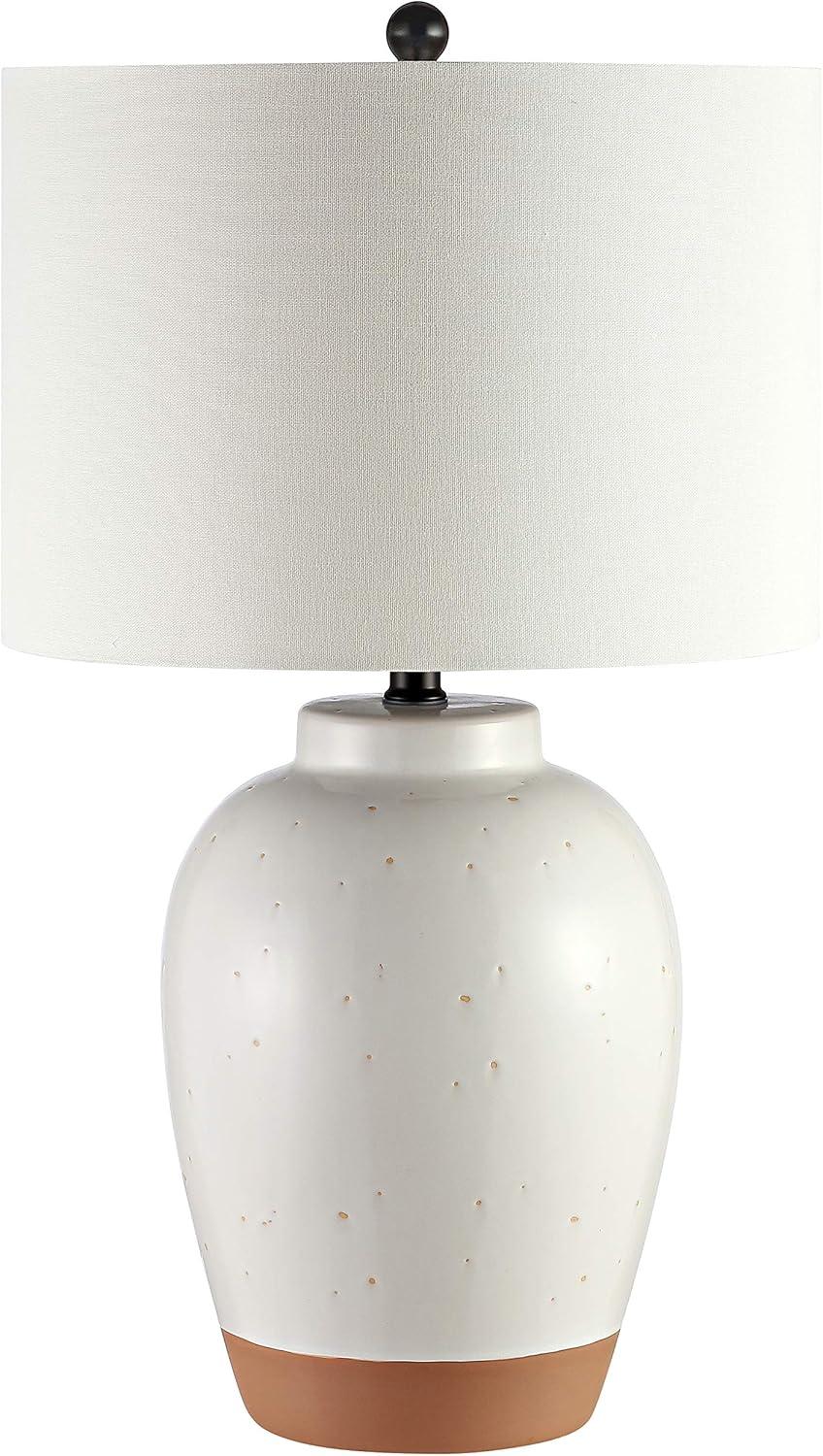 Portcia 27.5" White Ceramic Table Lamp with Drum Shade